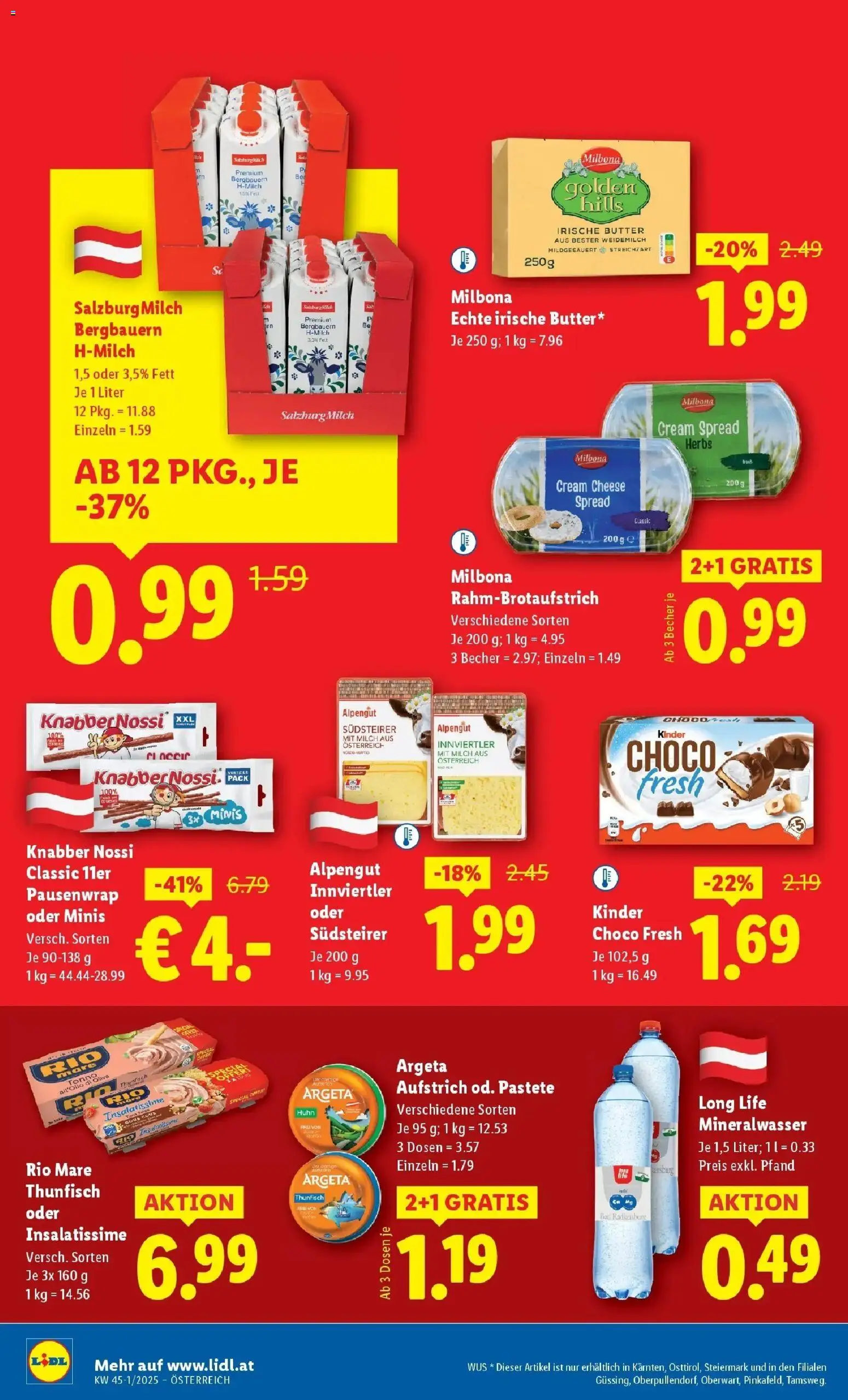 Lidl Flugblatt - Fohnsdorf, Neunkirchen, Graz gültig ab 30.10.2025 | Seite: 40 | Produkte: Milch, Butter