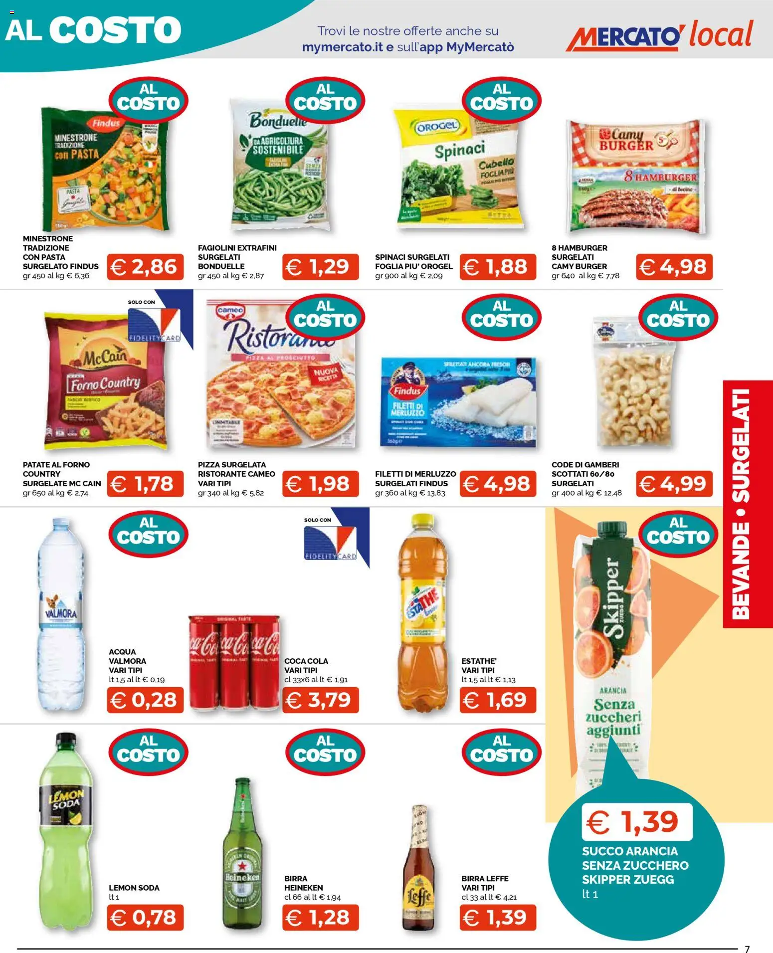 Volantino Mercatò del 07.04.2026 | Pagina: 7 | Prodotti: Minestrone, Merluzzo, Acqua, Hamburger