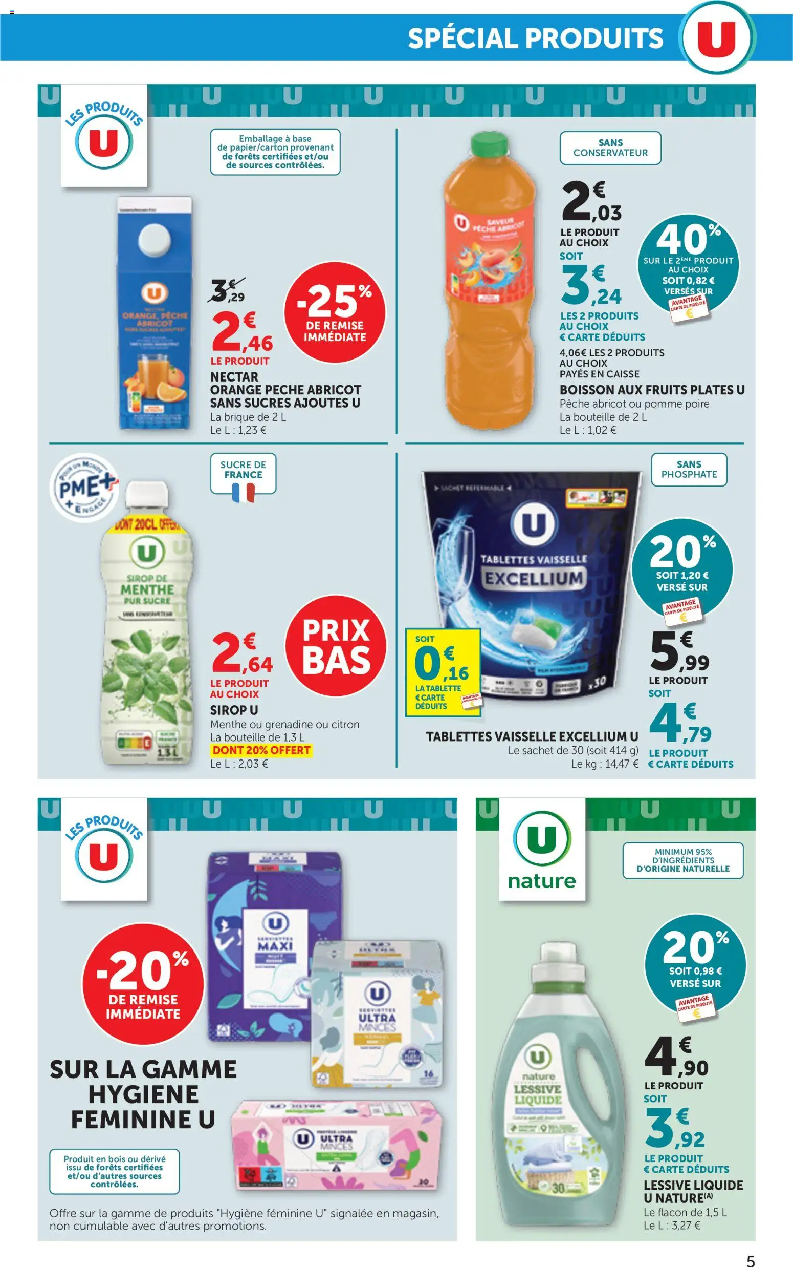 {H1} | Page: 5 | Produits: Orange, Poire, Base, Lessive Liquide