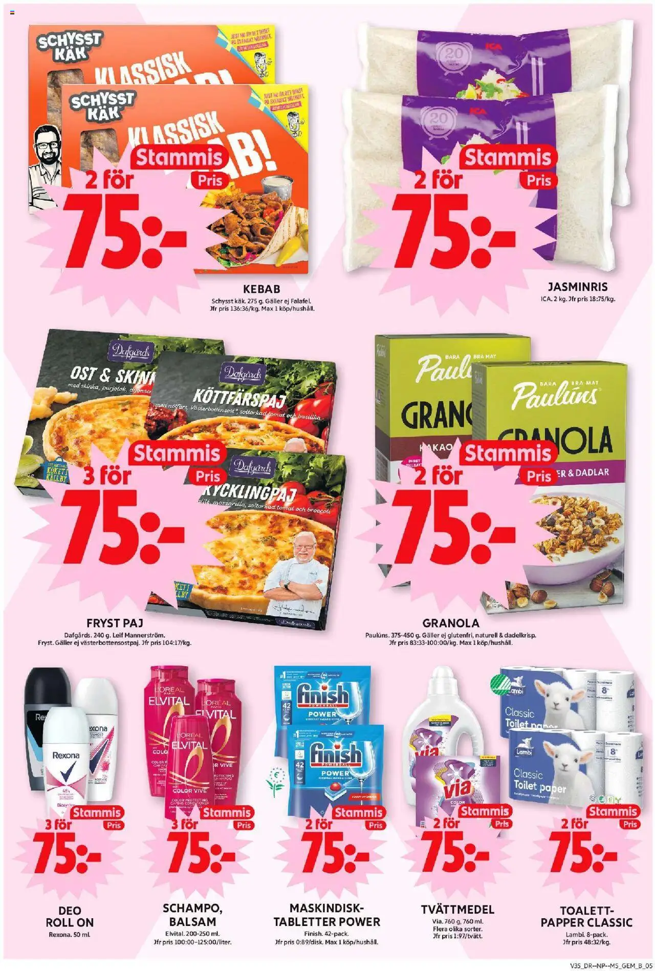 ICA Maxi reklamblad aktuell från 25.08.2025 | Sida: 7 | Produkter: Deodorant, Paj, Ost, Basilika