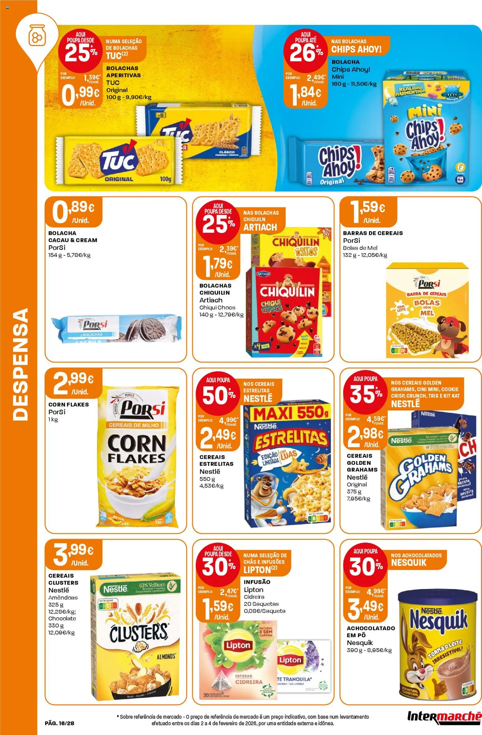 Intermarché Folheto Contact │ válido de 12.03.2026 | Página: 16 | Produtos: Barras de cereais, Pó, Nestlé, Cereais