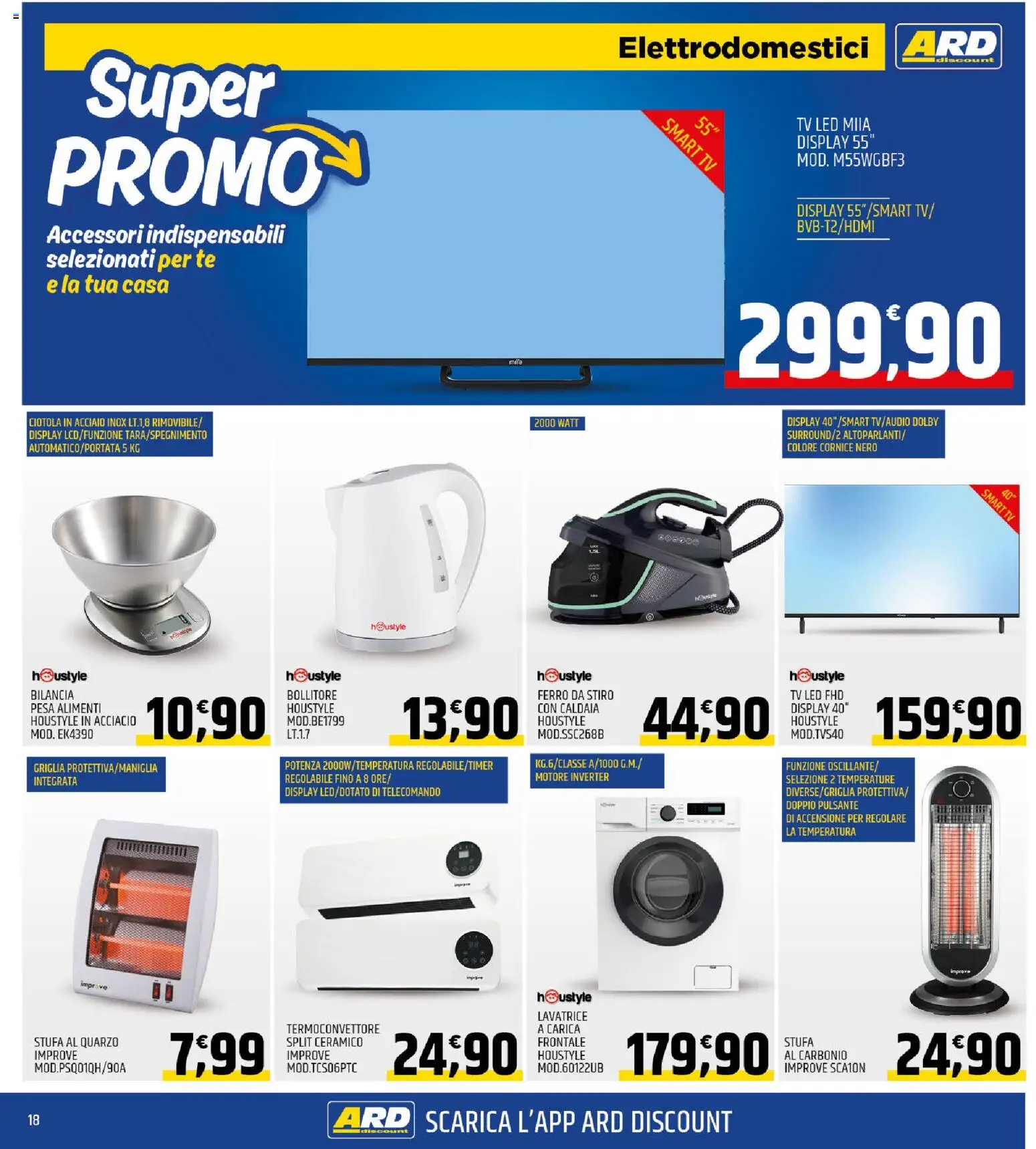 Volantino ARD Discount del 23.10.2025 | Pagina: 18 | Prodotti: Telecomando, Lavatrice, Bilancia, Ferro da stiro