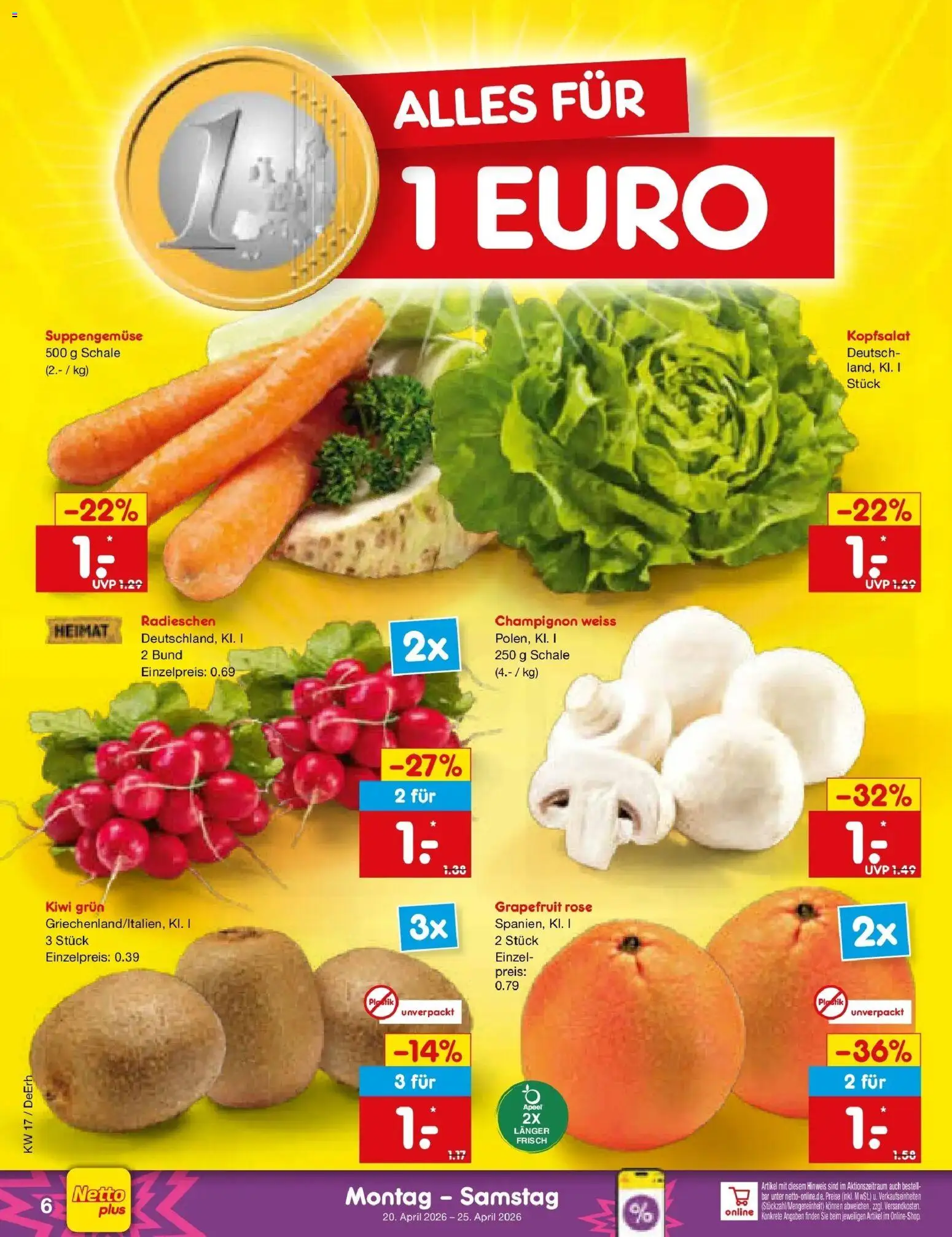 Netto Marken-Discount Prospekt München	 – gültig ab 20.04.2026 | Seite: 8 | Produkte: Grapefruit, Kiwi