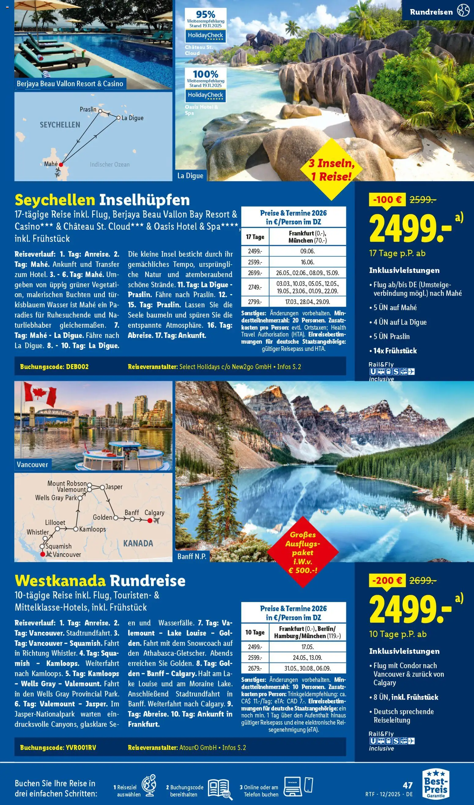 Lidl Reisen Dezember/Januar Reise-Highlights – gültig ab 12.12.2025 | Seite: 47 | Produkte: Tür, Wasser, Telefon