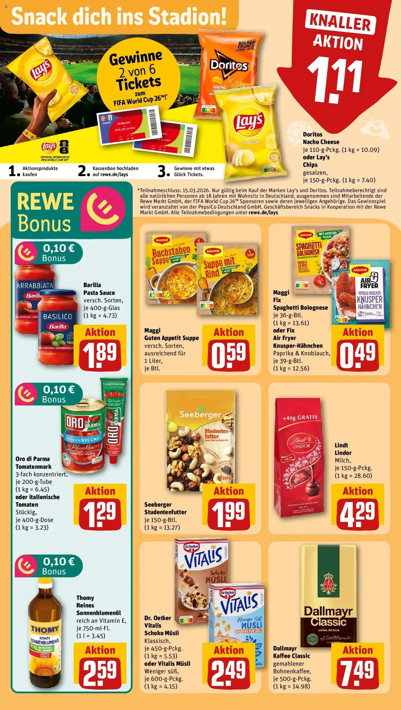 Rewe Prospekt Berlin / Kreuzberg	 – gültig ab 02.03.2026 | Seite: 18 | Produkte: Barilla, Kaffee, Knoblauch, Lindt