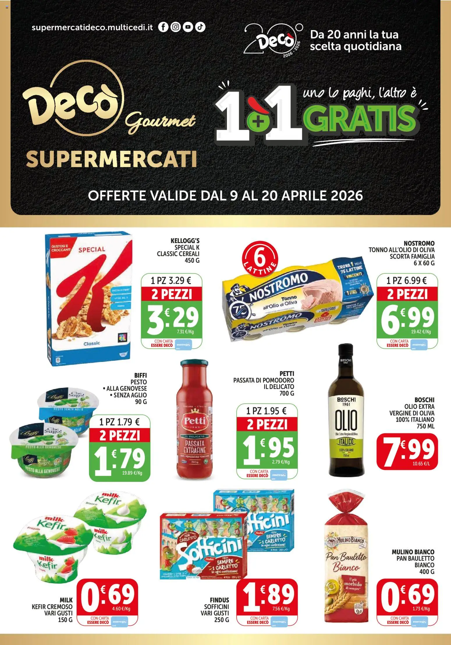Volantino Decò del 09.04.2026 | Pagina: 1 | Prodotti: Cereali, Aglio, Pesto, Sugo