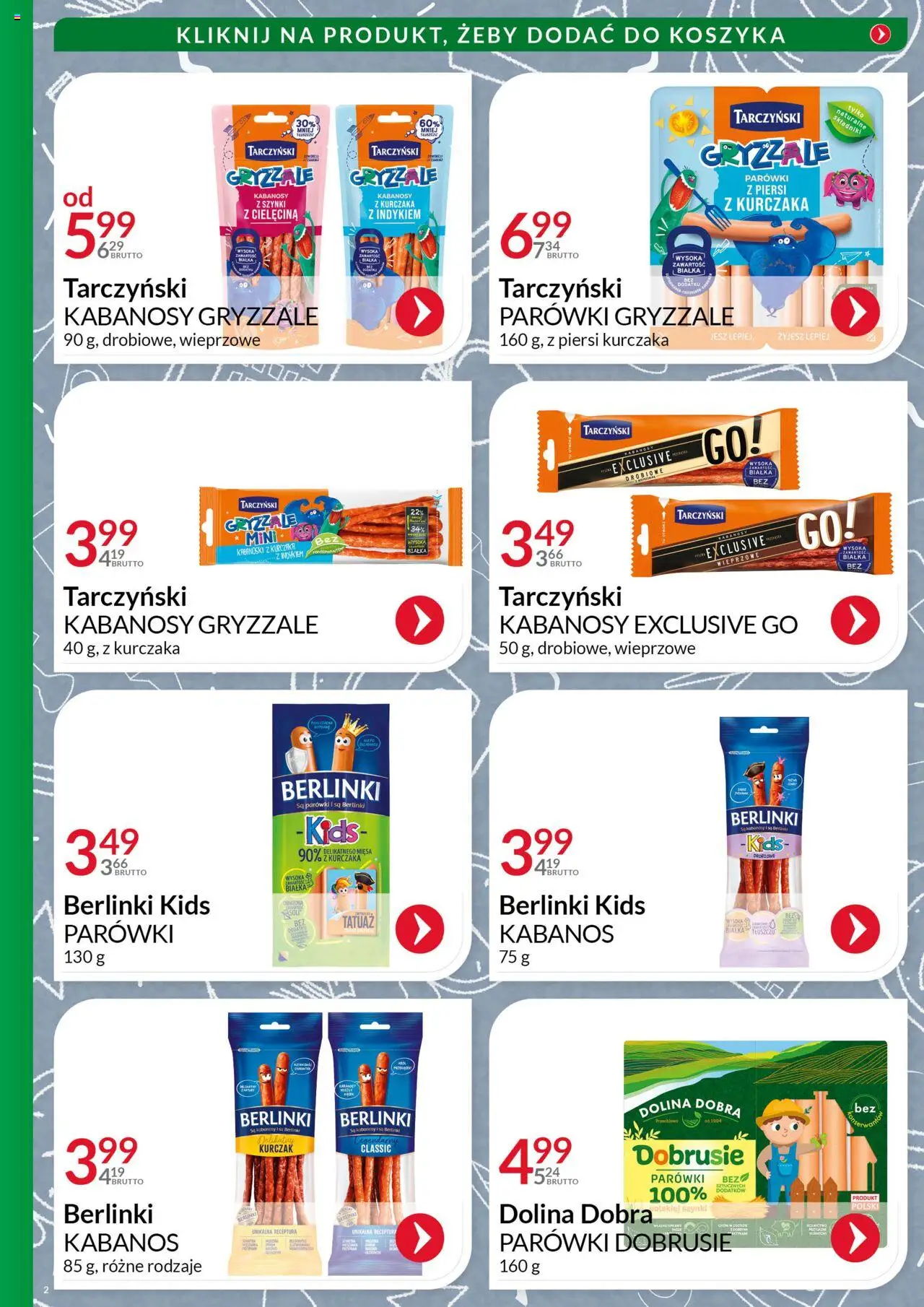 Eurocash Gazetka - Powrót do Szkoły od 04.08.2025 | Strona: 2 | Produkty: Kurczak, Piersi, Kabanosy, Parówki