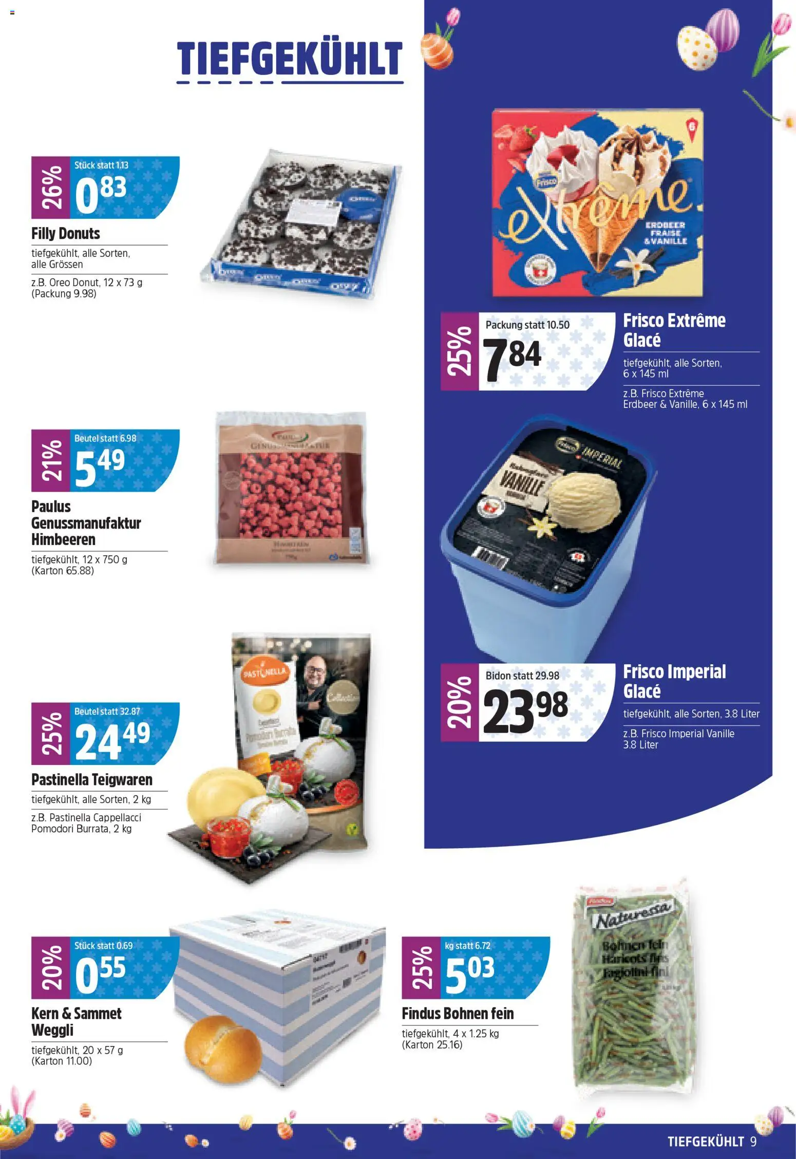 TopCC aktionen – gültig ab 09.03.2026 | Seite: 9 | Produkte: Glace, Donuts, Teigwaren