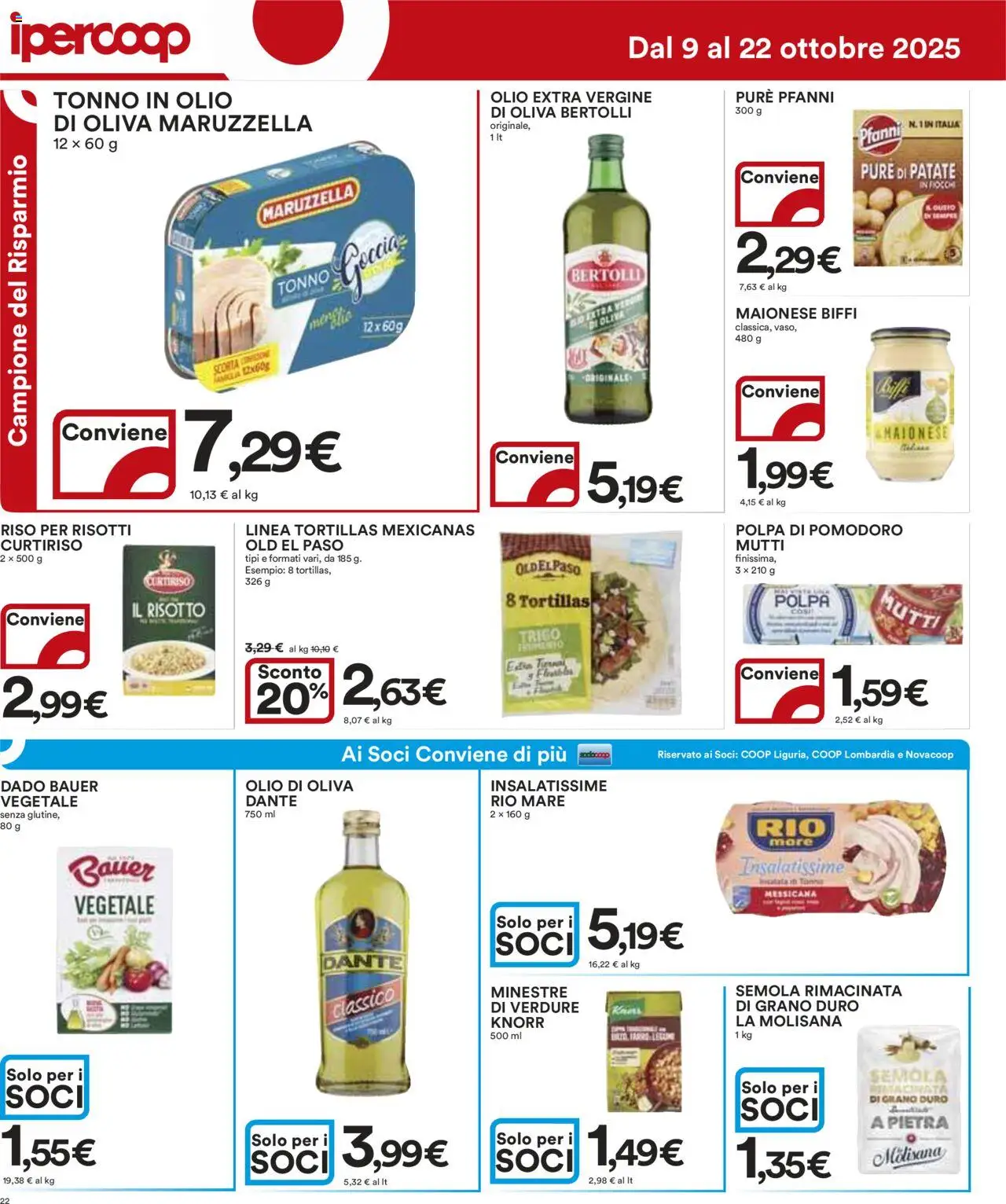 Volantino Ipercoop del 09.10.2025 | Pagina: 22 | Prodotti: Verdure, Olio, Mutti, Olio di Oliva