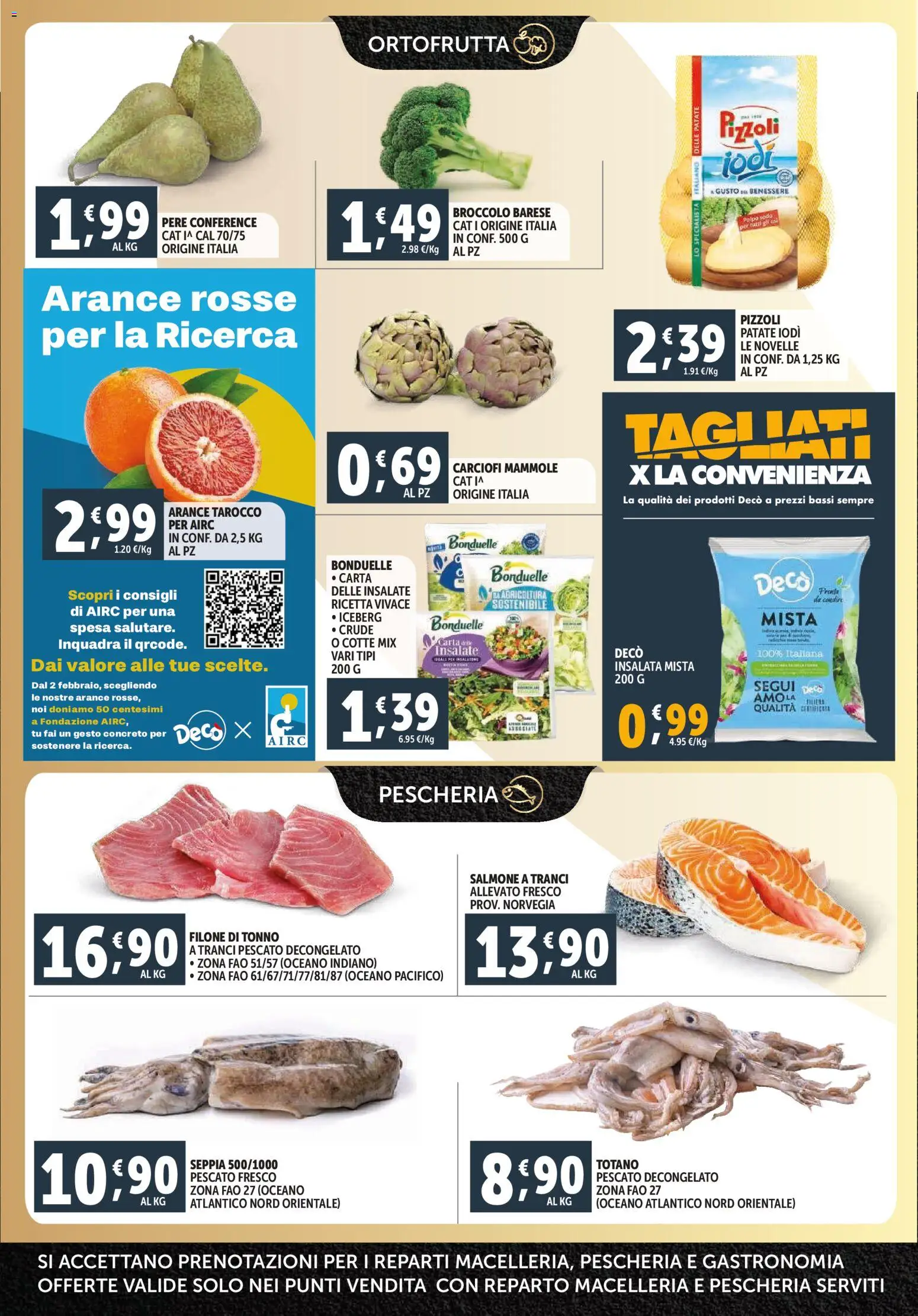 Volantino Decò del 30.01.2026 | Pagina: 4 | Prodotti: Salmone, Carciofi, Tonno, Totano