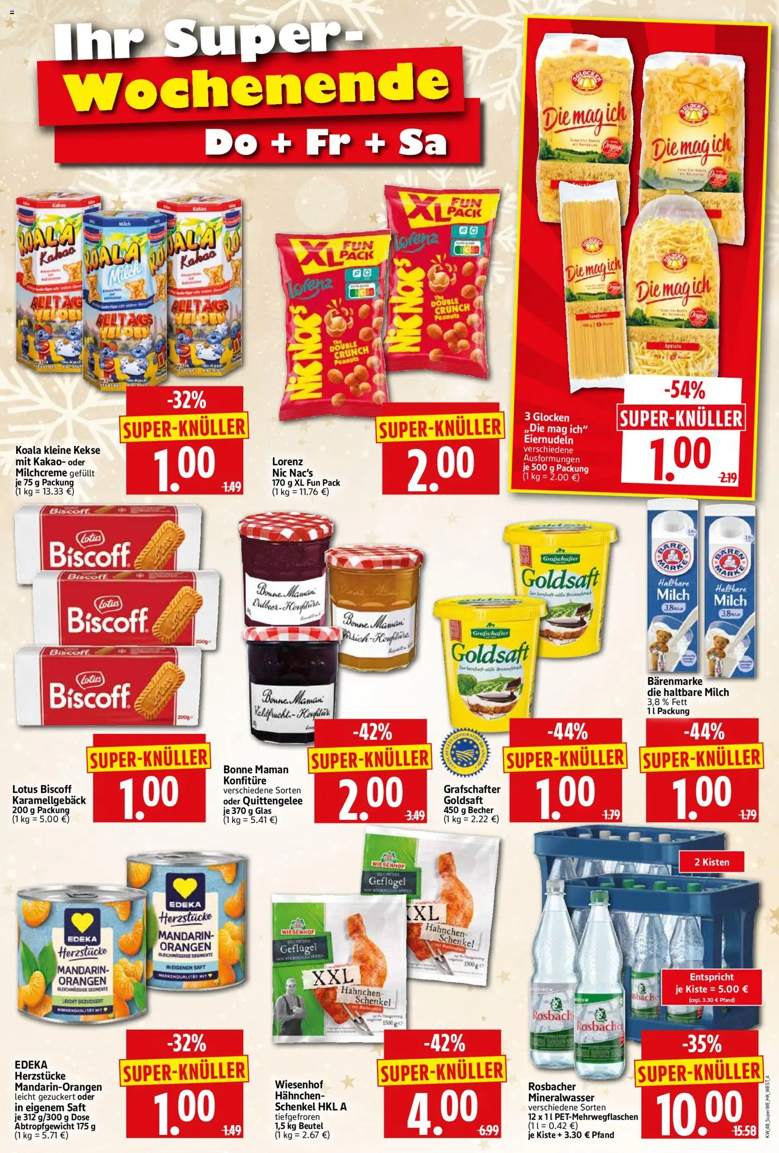 HERKULES Sonderbeilage – gültig ab 27.11.2025 | Seite: 4 | Produkte: Hahnchen, Haltbare milch, Saft, Kekse