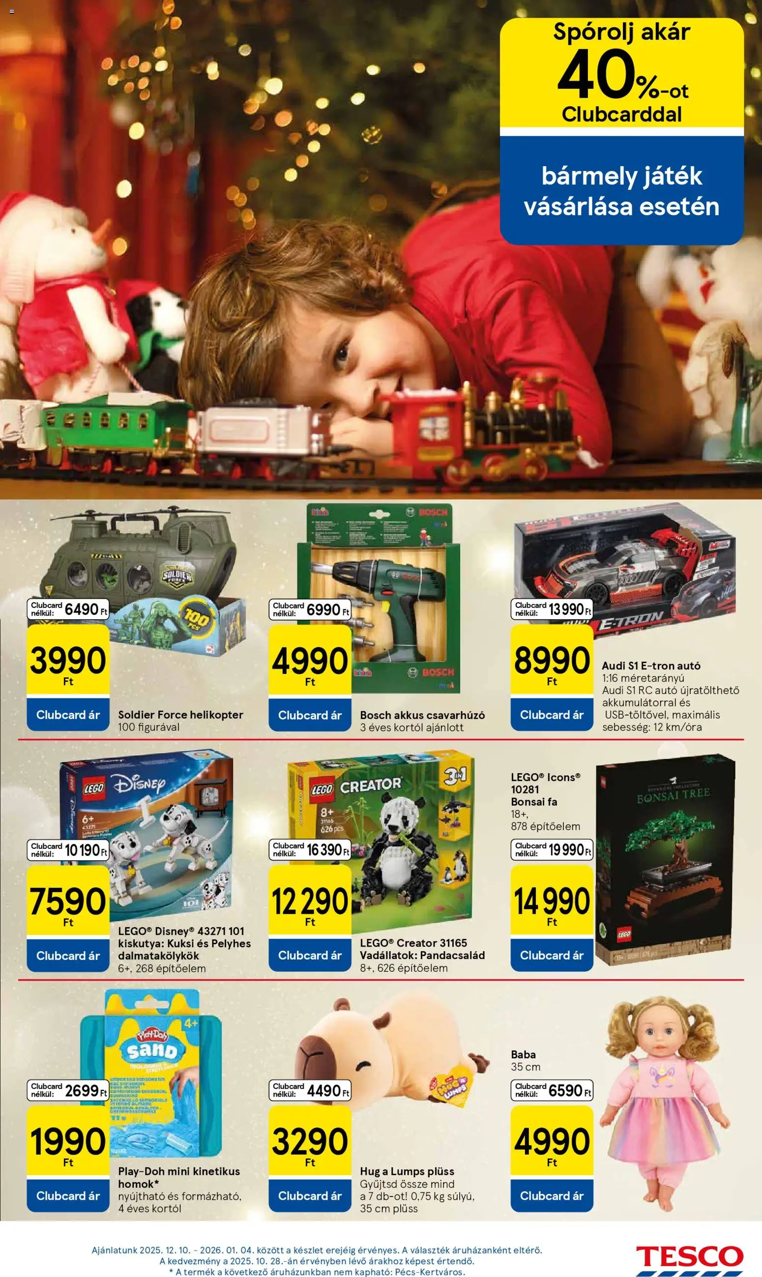 Tesco akciós ujság - amely érvényes a következő dátumtól: 11.12.2025 | Oldal: 43 | Termékek: Játék, Plüss, Csavarhúzó