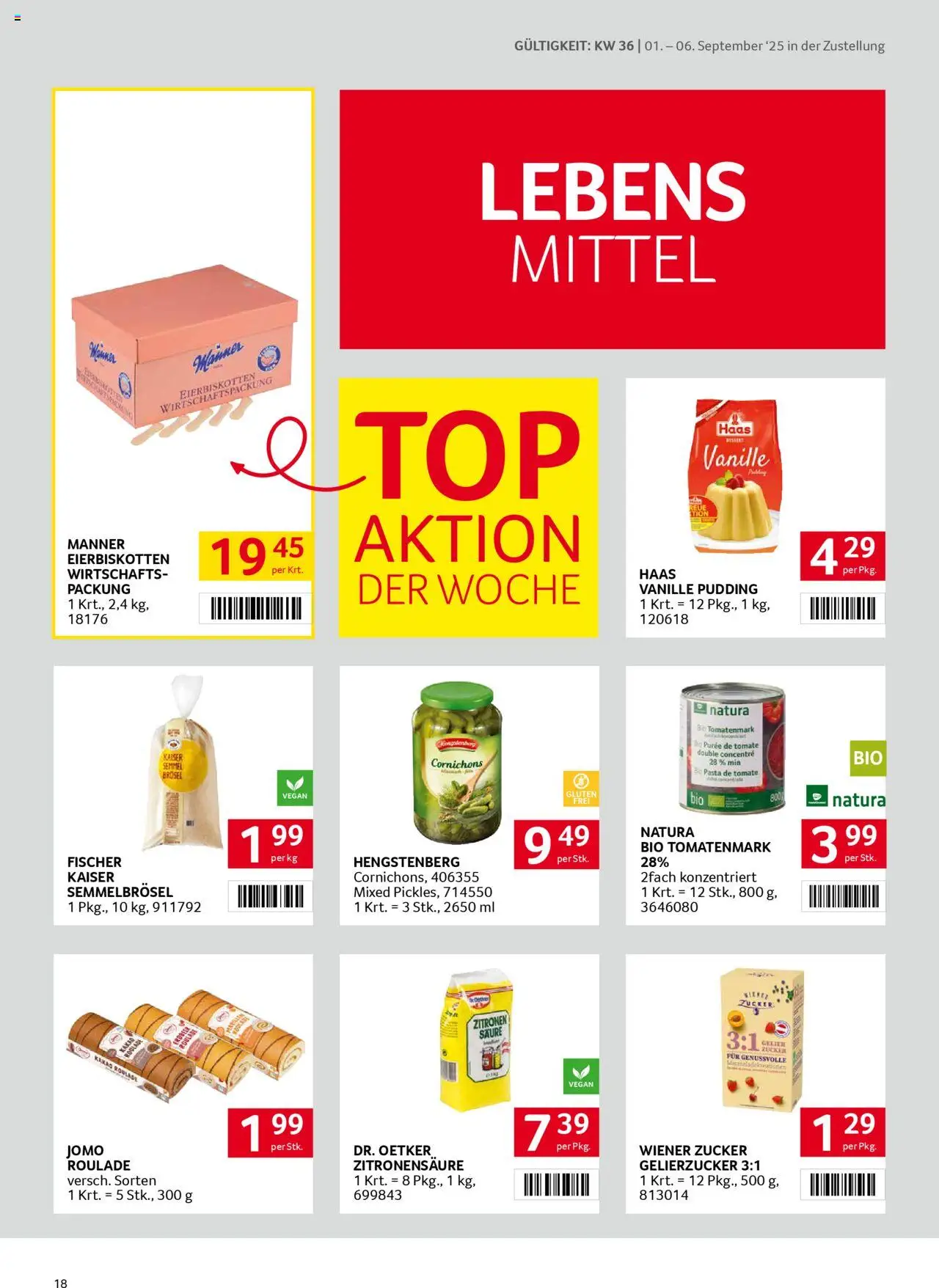 Transgourmet Zustellaktion gültig ab 31.08.2025 | Seite: 18 | Produkte: Pasta, Zucker
