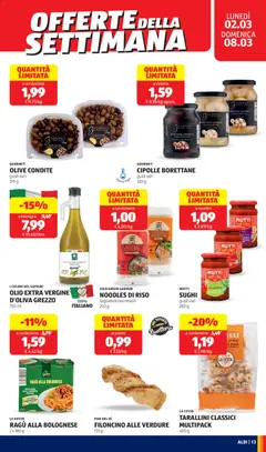 Anteprima del volantino Volantino Aldi	 valido a partire dal 02.03.2026 | Pagina: 13 | Prodotti: Cipolle, Ragú, Olio extra vergine, Bottiglia