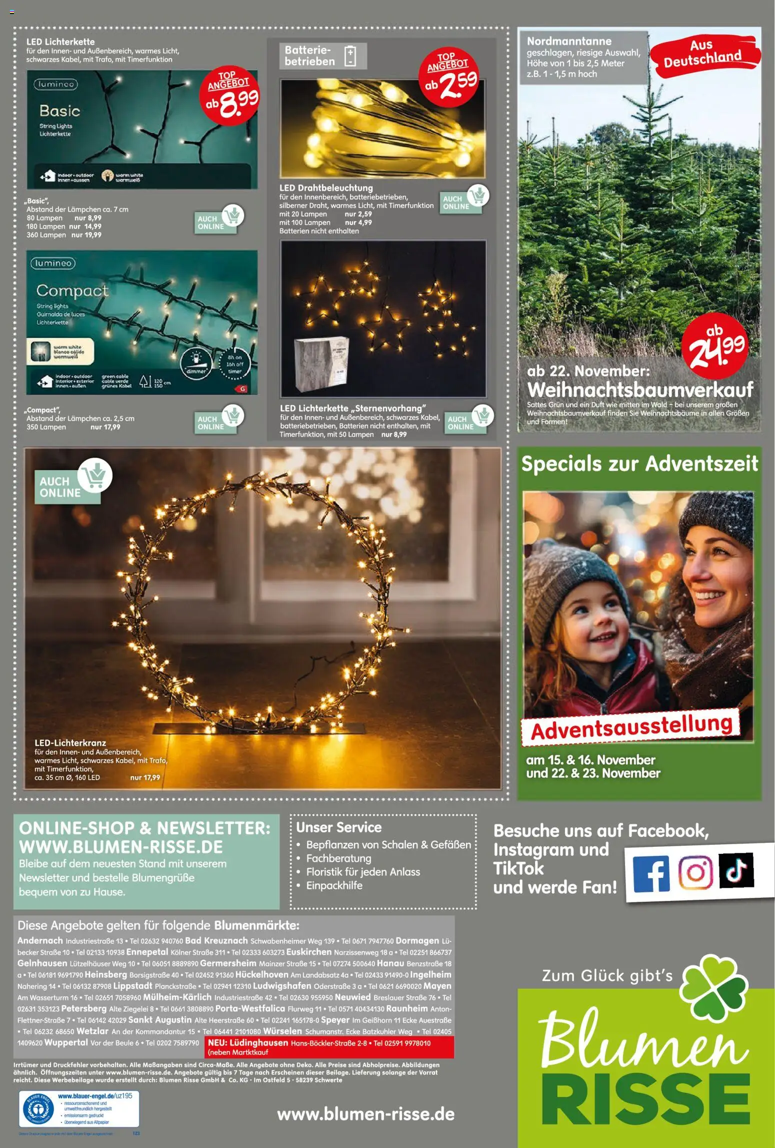 Blumen Risse Prospekt Blumenmärkte – gültig ab 13.11.2025 | Seite: 8 | Produkte: String, Batterie, Bad, Blumen