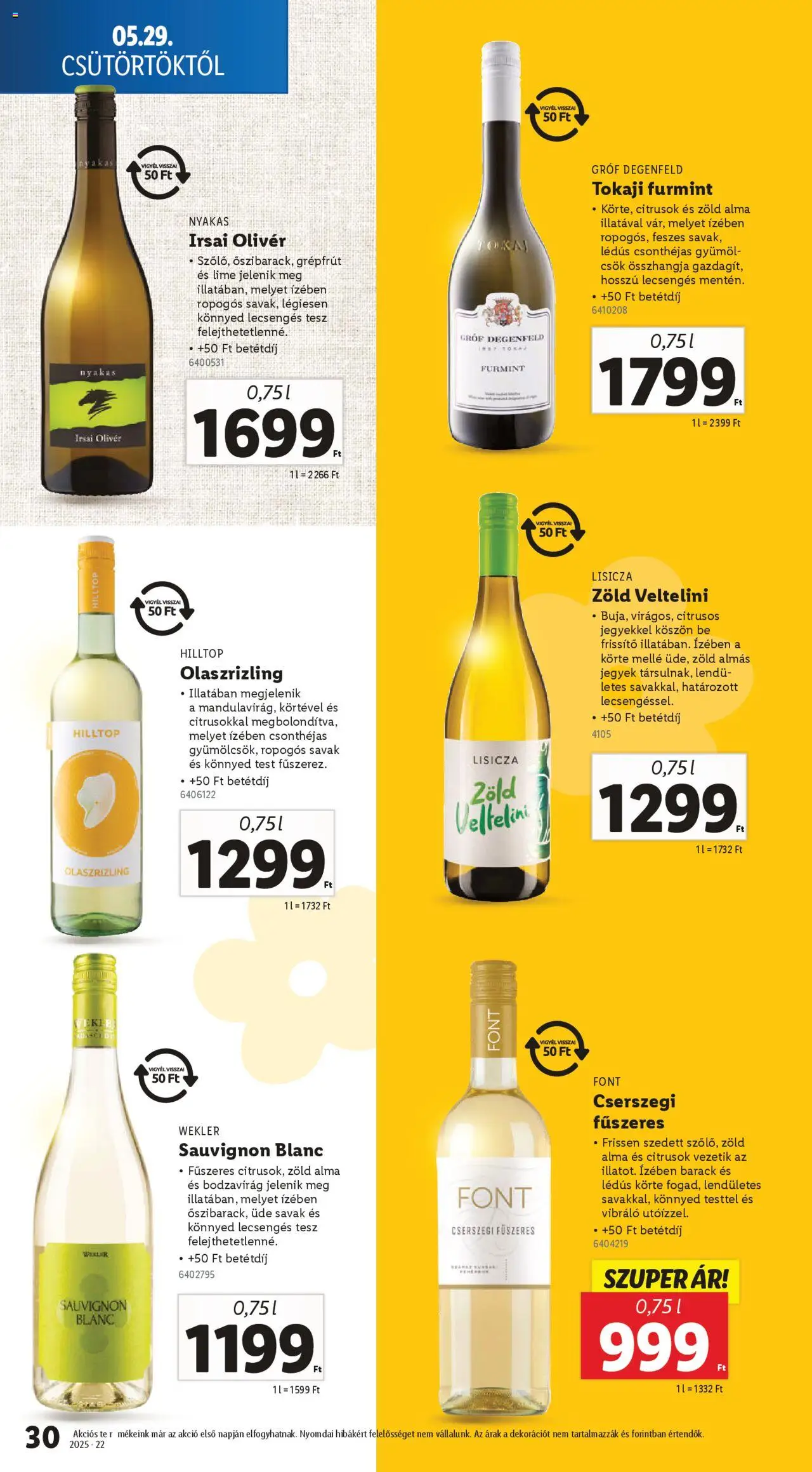 Lidl akciós ujság - amely érvényes a következő dátumtól: 29.05.2025 | Oldal: 30 | Termékek: Lime, Körte, Alma