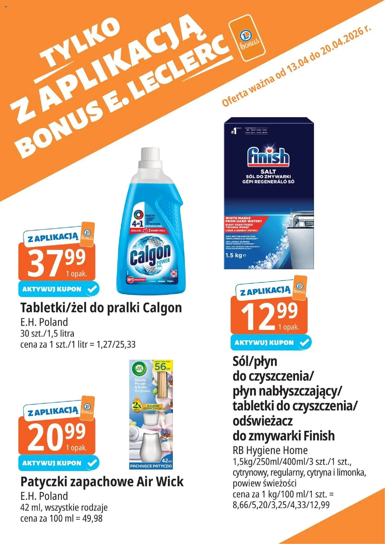 E.Leclerc gazetka - Radom kupony dodatkowe od 13.04.2026 | Strona: 12 | Produkty: Cytryna, Odświeżacz, Calgon, Zapach