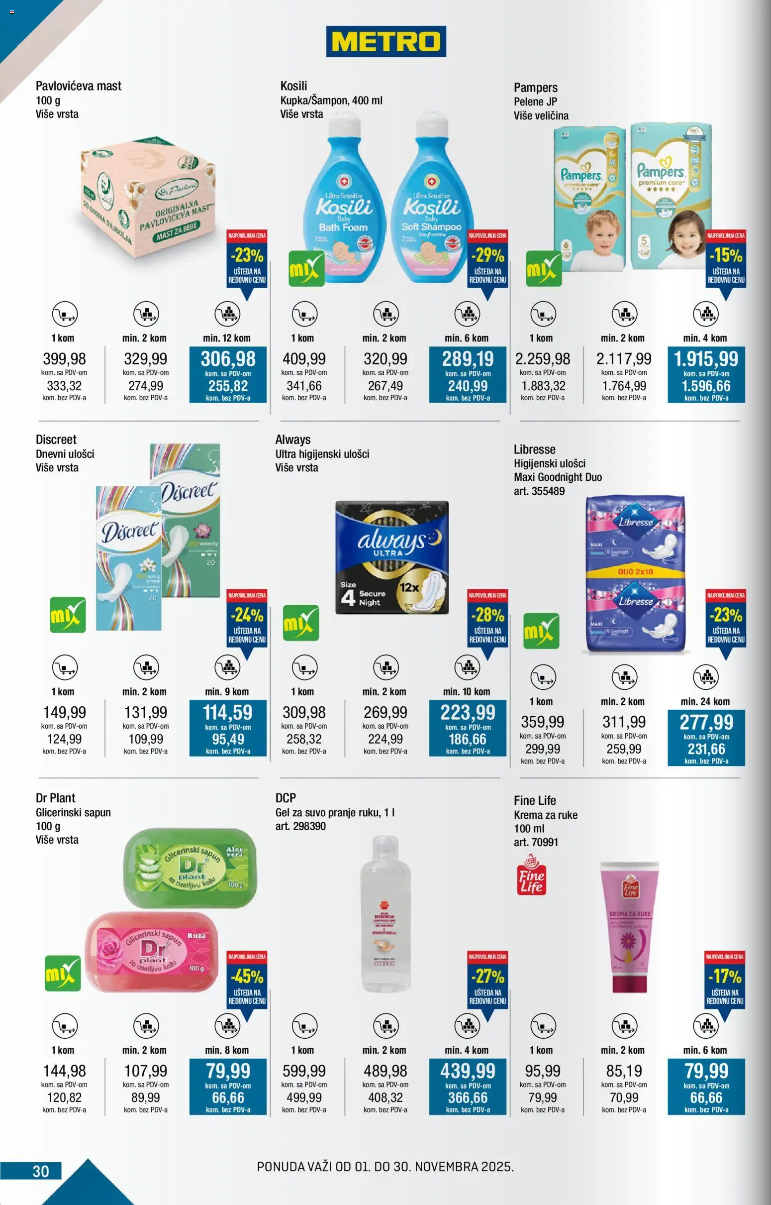 Metro katalog - važi od 01.11.2025 | Strana: 30 | Proizvode: Mast, Krema, Krema za ruke, Sapun
