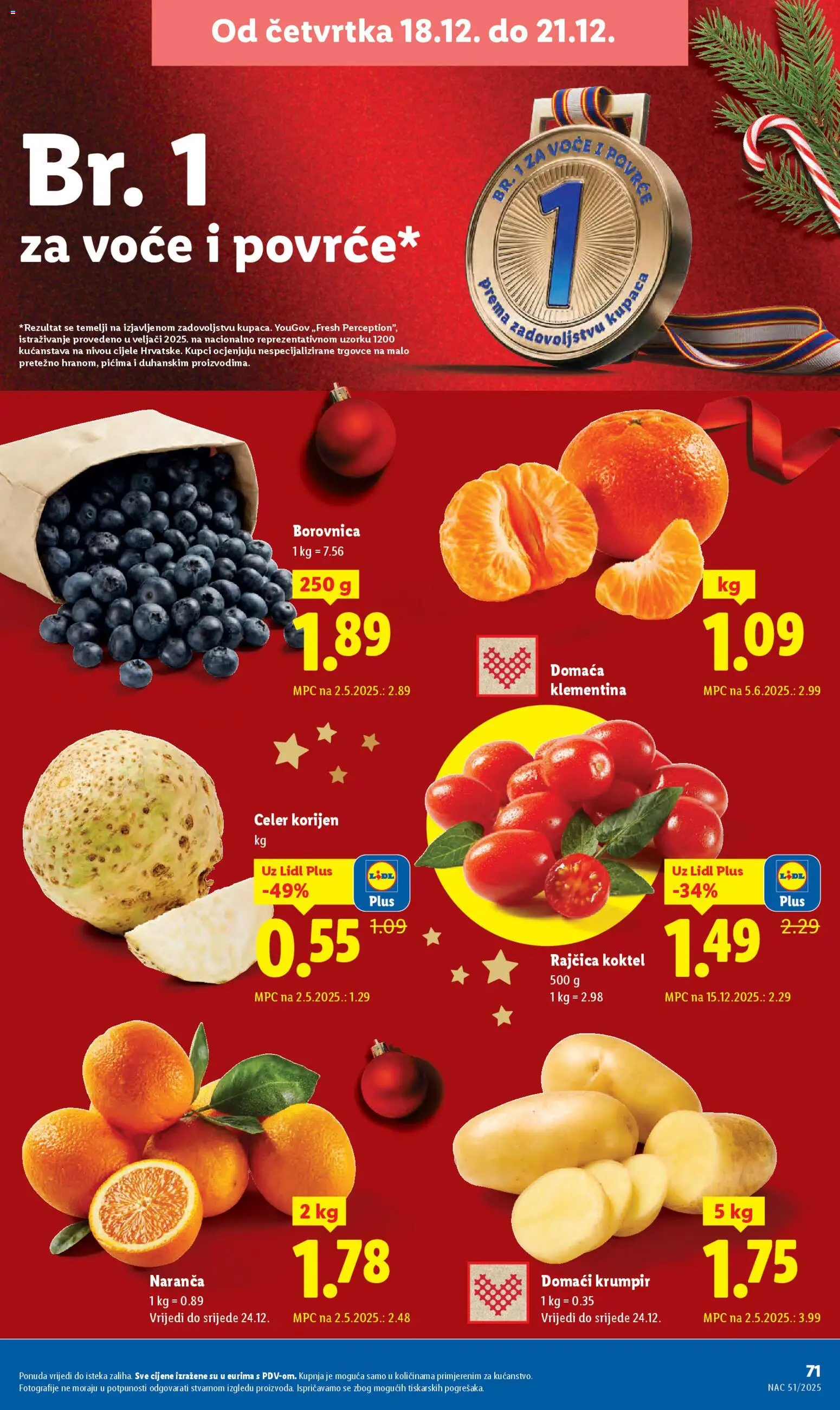 Lidl katalog | vrijedi od 15.12.2025 | Stranica: 71 | Proizvodi: Celer, Voće, Borovnica, Rajčica