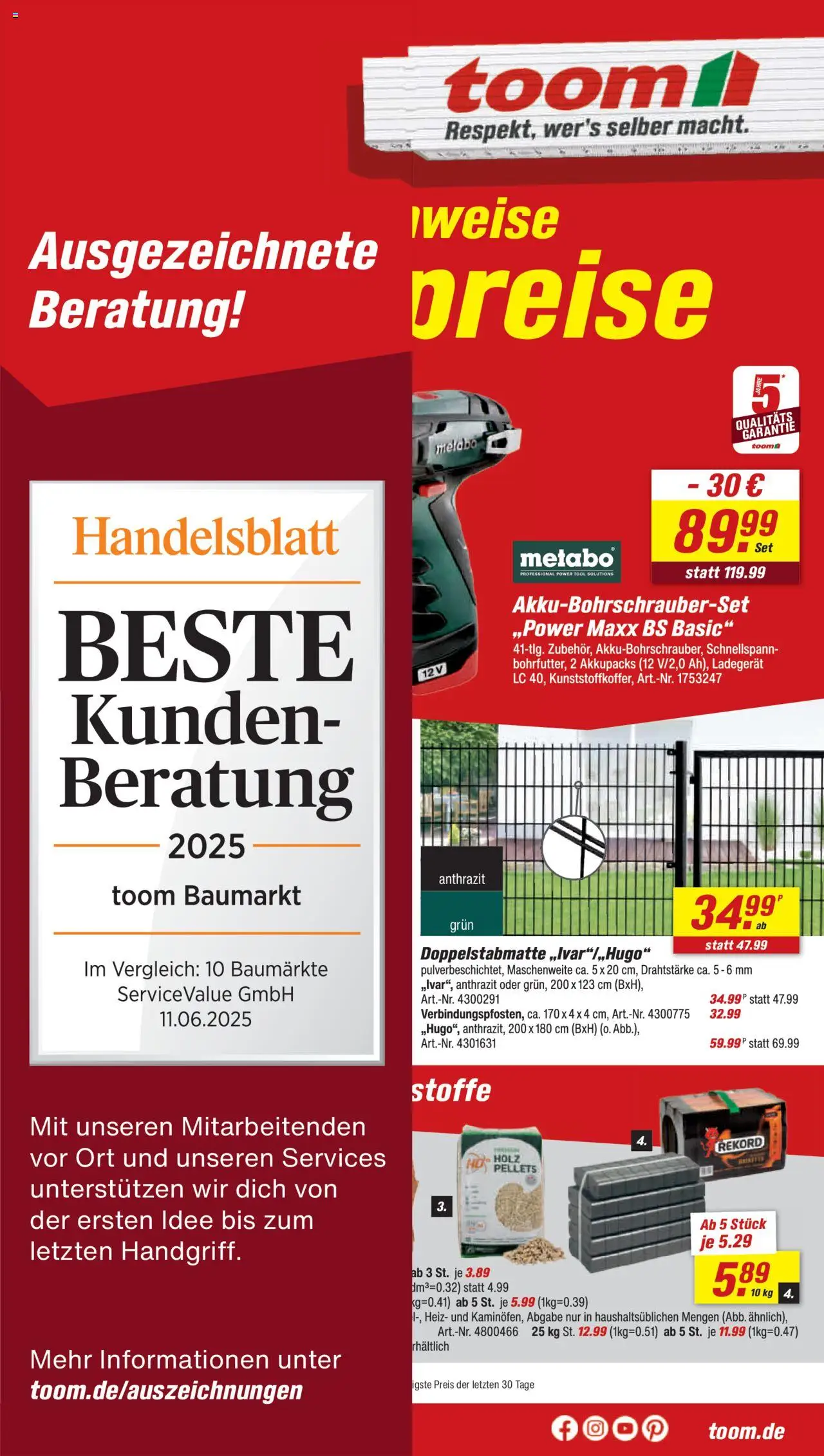 Toom Baumarkt Prospekt 	 - gültig ab dem 23.08.2025 | Seite: 1 | Produkte: Ladegerät