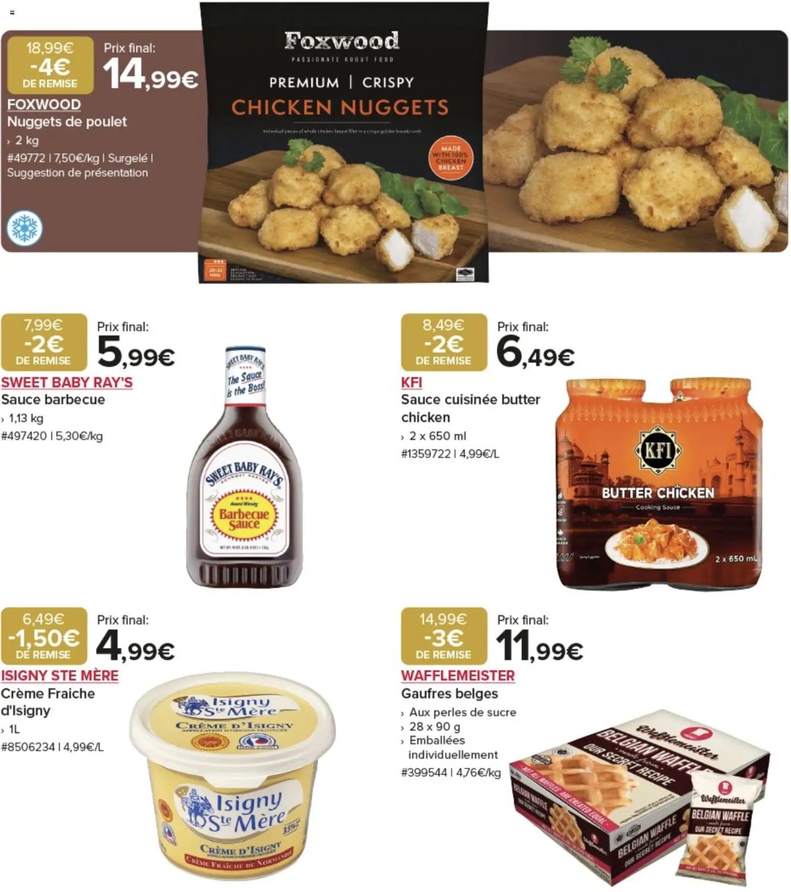 {H1} | Page: 2 | Produits: Barbecue, Crème fraiche, Gaufres, Crème