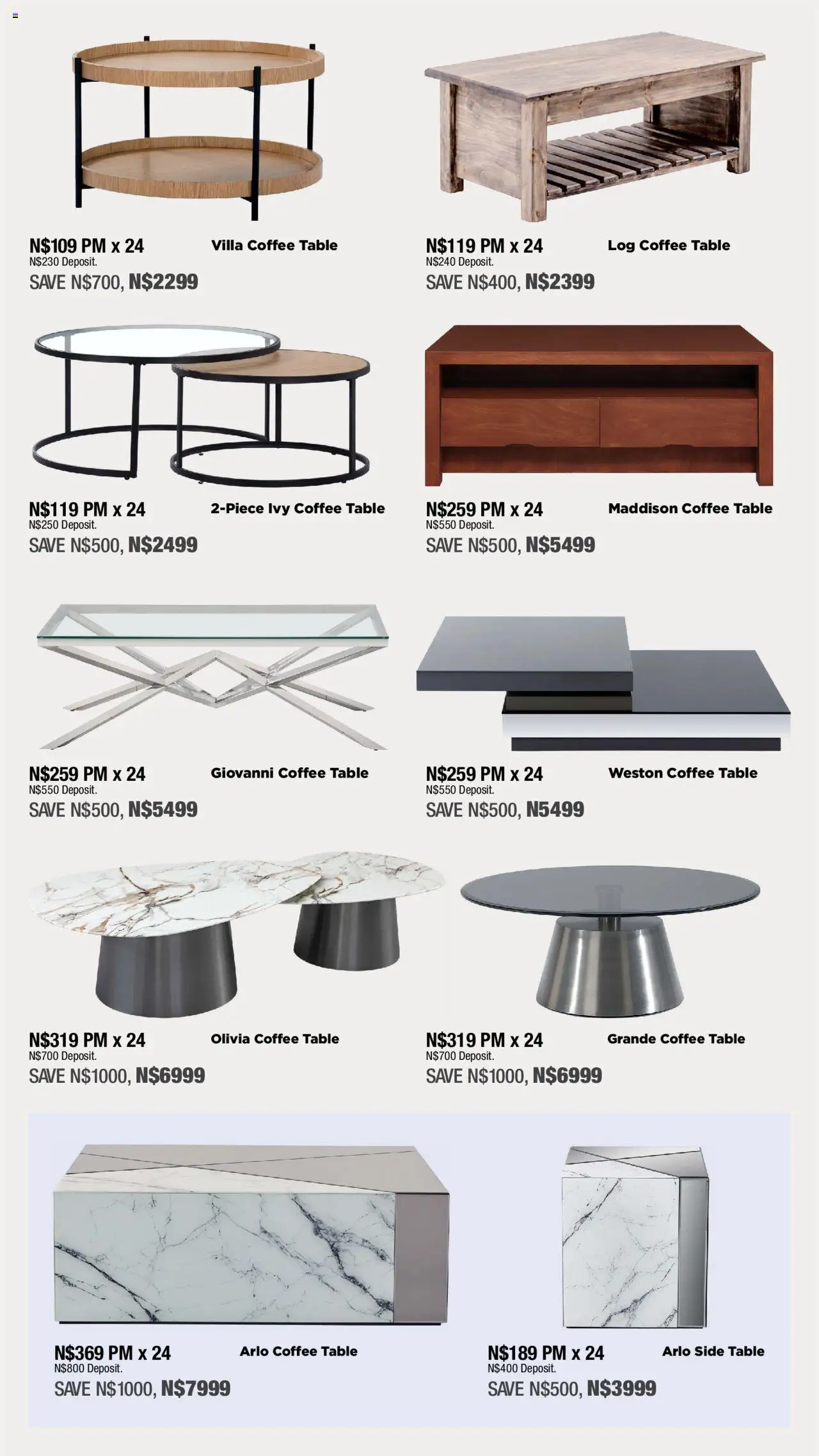 House and Home - Namibia Catalogue │ valid from 09.06.2025 | Page: 7 | Products: Side table, Coffee table, Table, Coffee