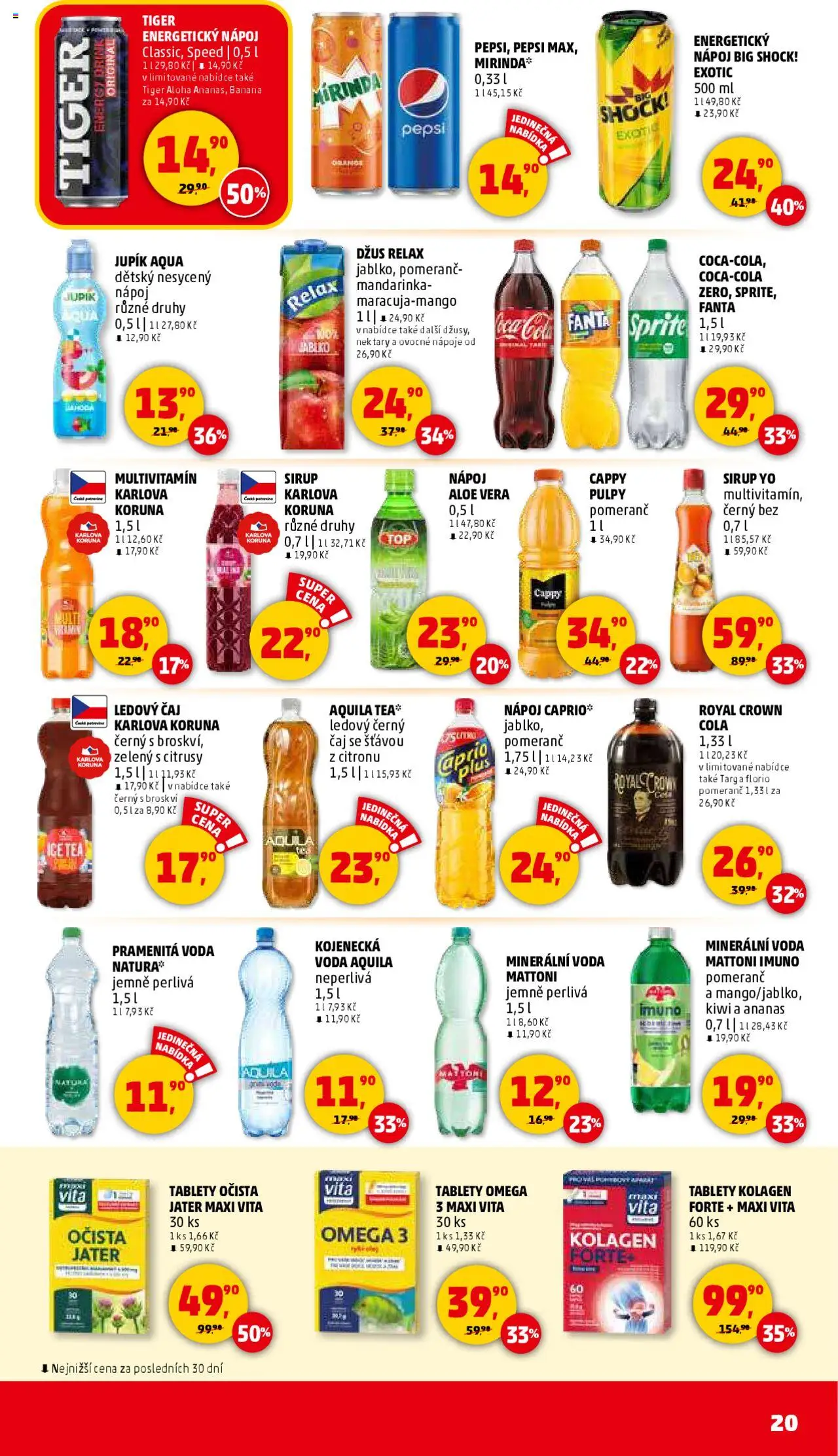 Penny Market leták - Čtvrtečník od 11.09.2025 | Strana: 20 | Produkty: Omega 3, Čaj, Coca cola, Ledový čaj