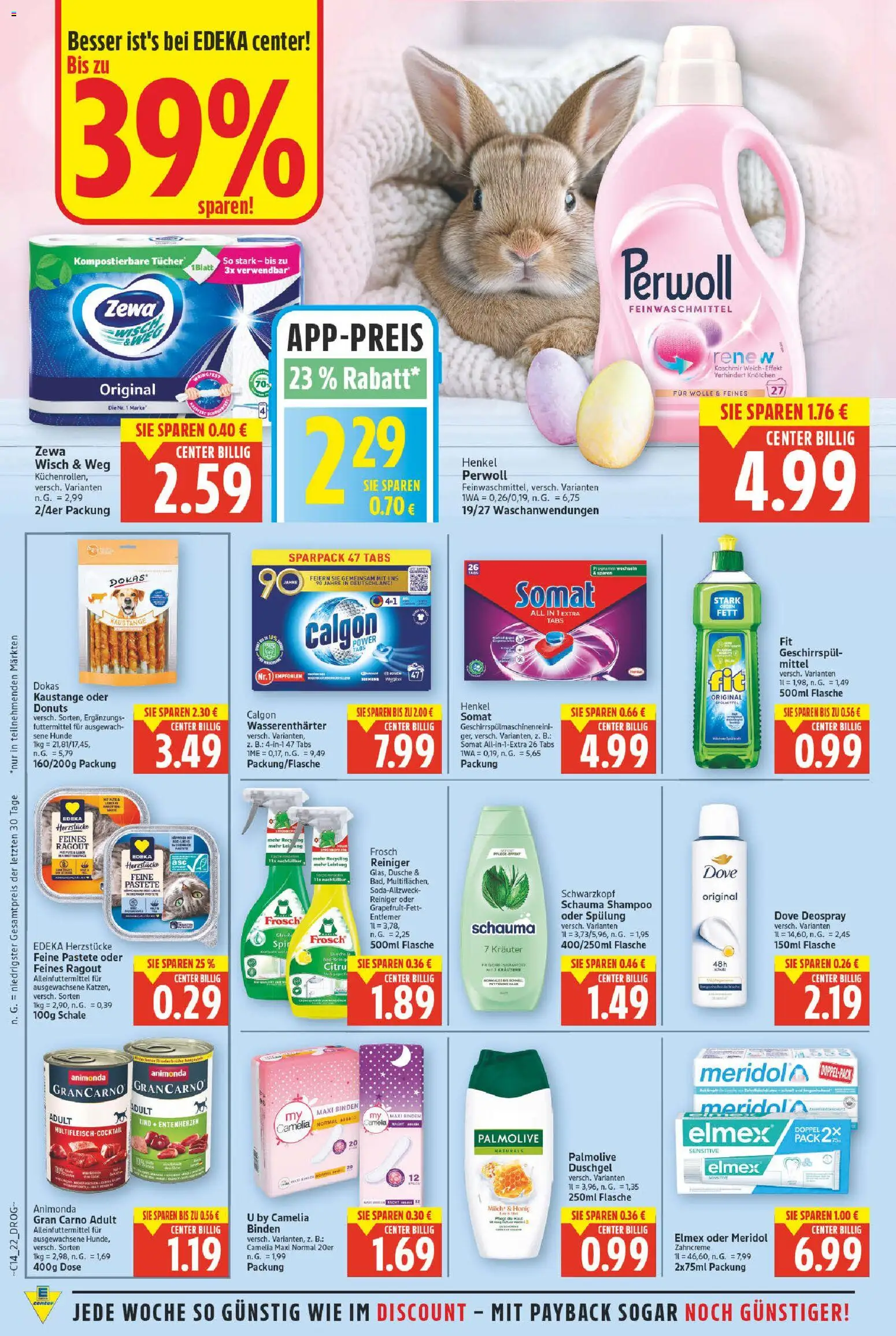 E center Prospekt 	 – gültig ab 30.03.2026 | Seite: 22 | Produkte: Schauma shampoo, Dusche, Spülung, Donuts