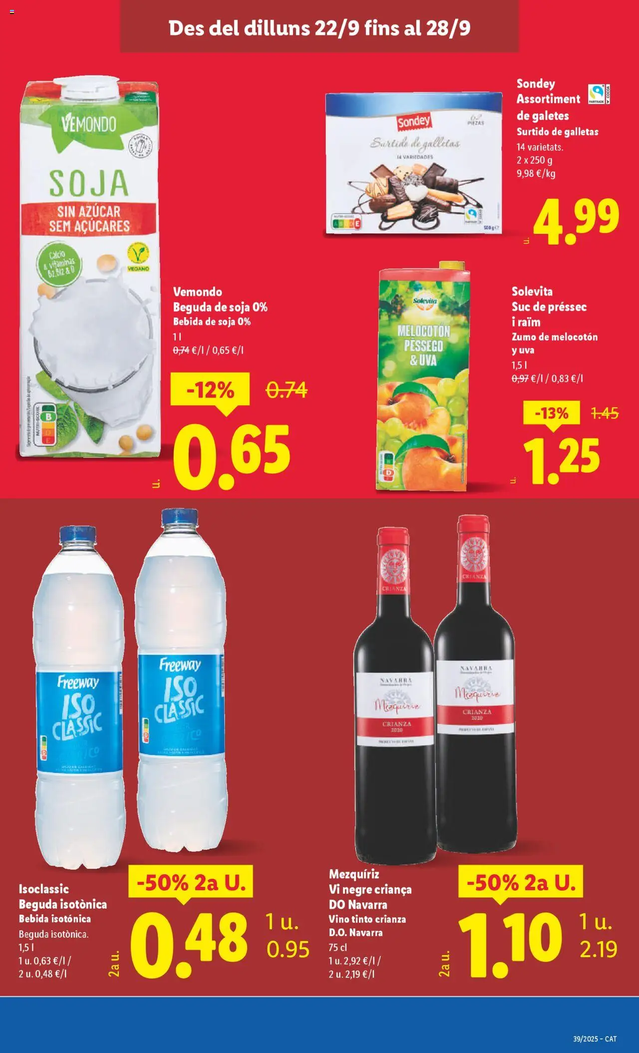 Lidl folleto │ válido desde el 22.09.2025 | Página: 5 | Productos: Vino, Ροζ πιπέρι, Galletas, Bebida de soja