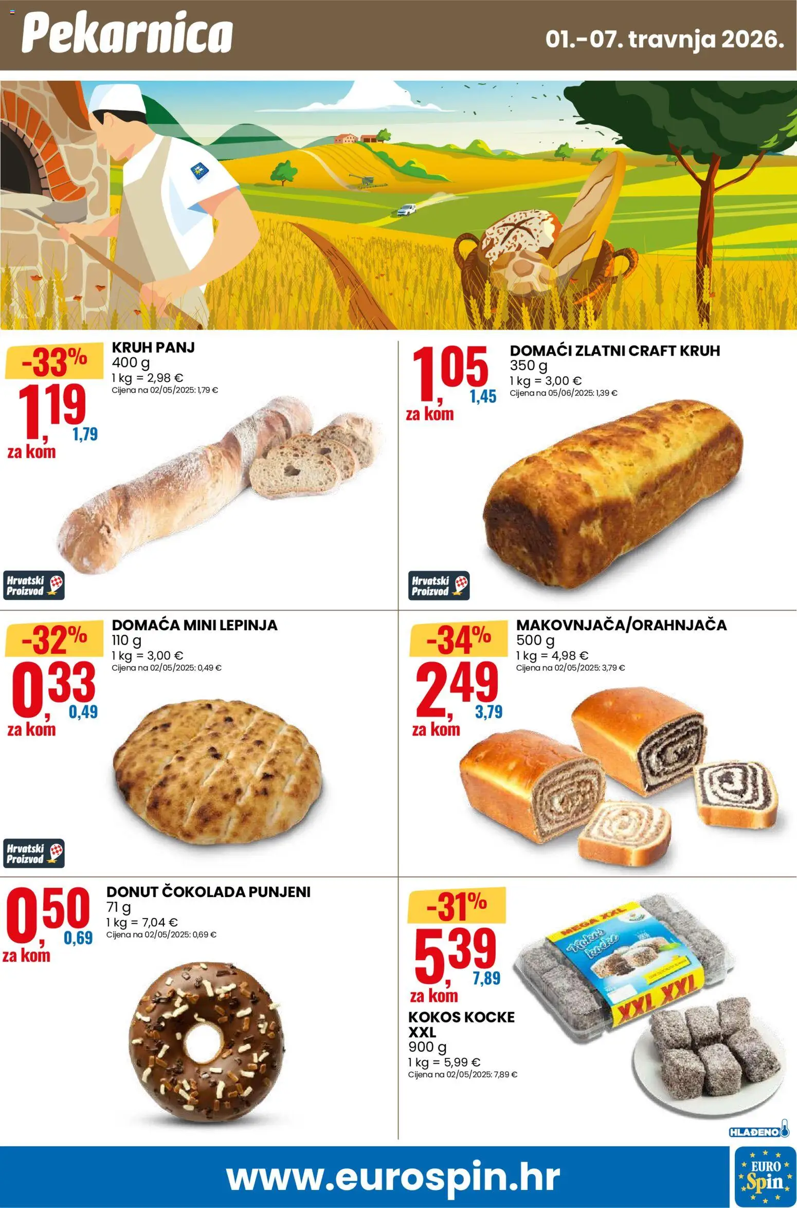 Eurospin katalog | vrijedi od 01.04.2026 | Stranica: 13 | Proizvodi: Kruh, Čokolada