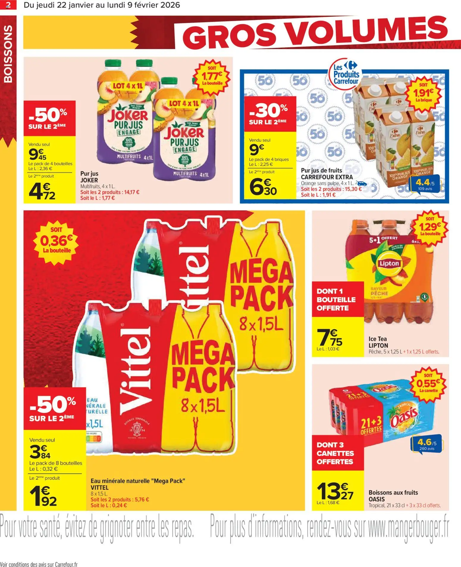 {H1} | Page: 4 | Produits: Orange, Pêche, Vittel, Jus