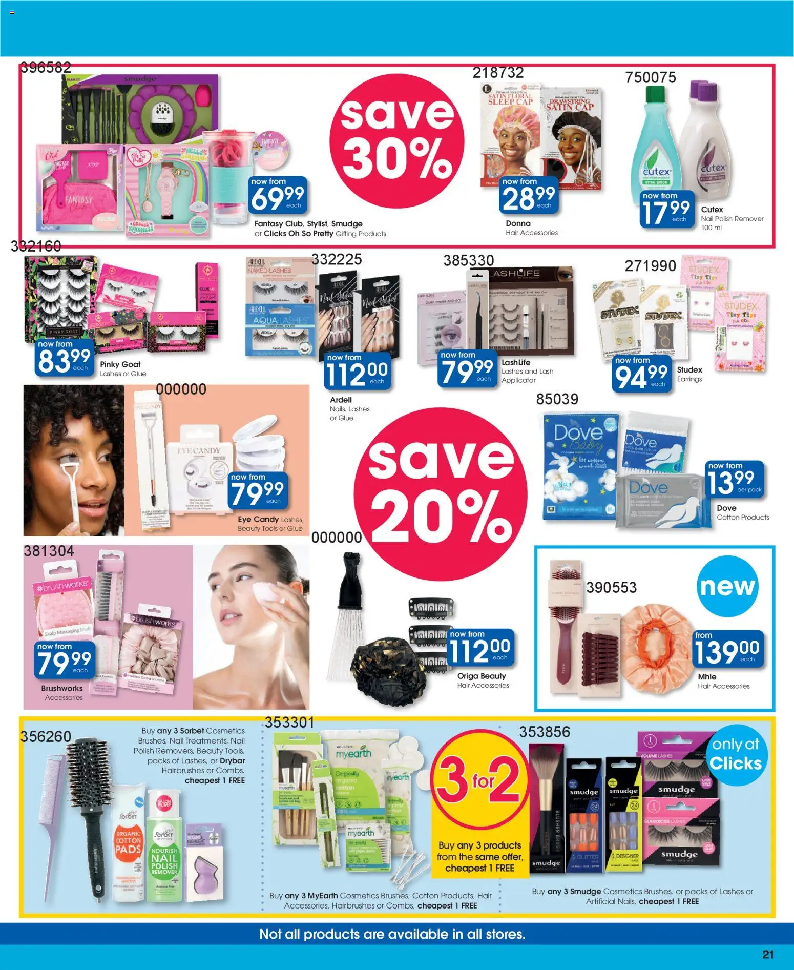 New Clicks catalogue – valid from 13.01.2026 | Page: 21 | Products: Earrings, Cap, Brush, Nail polish