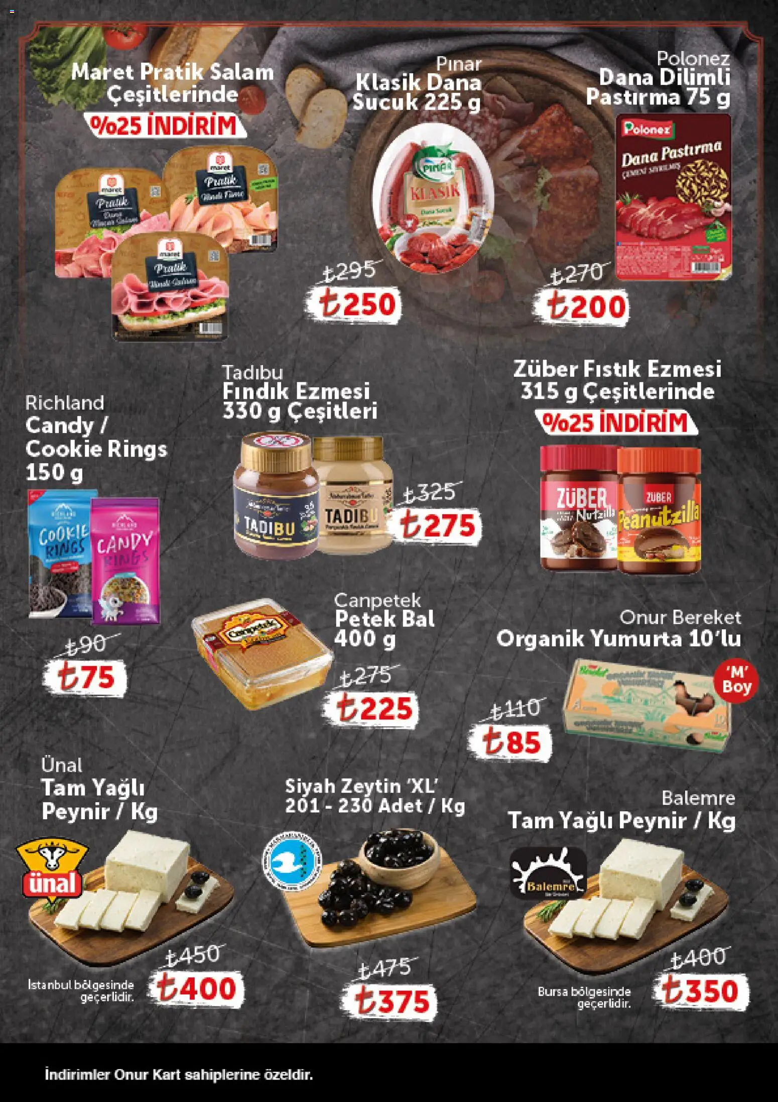 Onur Market Katalog - Gurme - 13.01.2026 tarihinden itibaren geçerlidir | Sayfa: 2 | Ürünler: Peynir, Salam, Zeytin, Sucuk