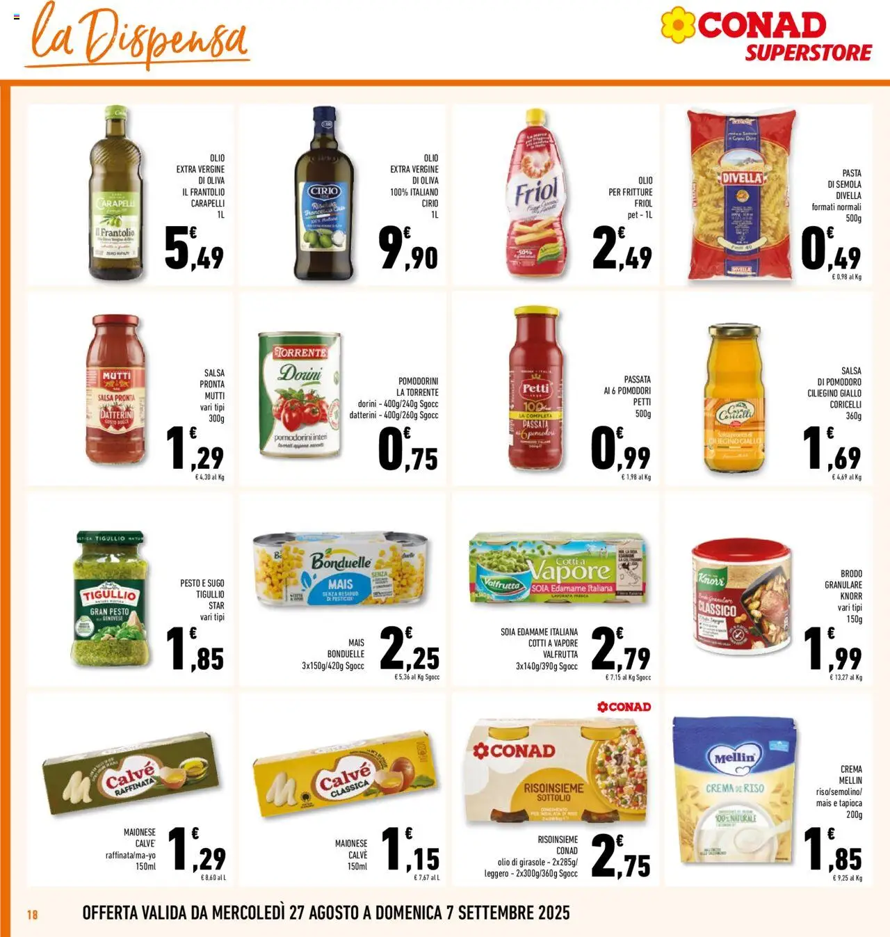Volantino Conad del 27.08.2025 | Pagina: 18 | Prodotti: Riso, Salsa, Mutti, Mutti salsa