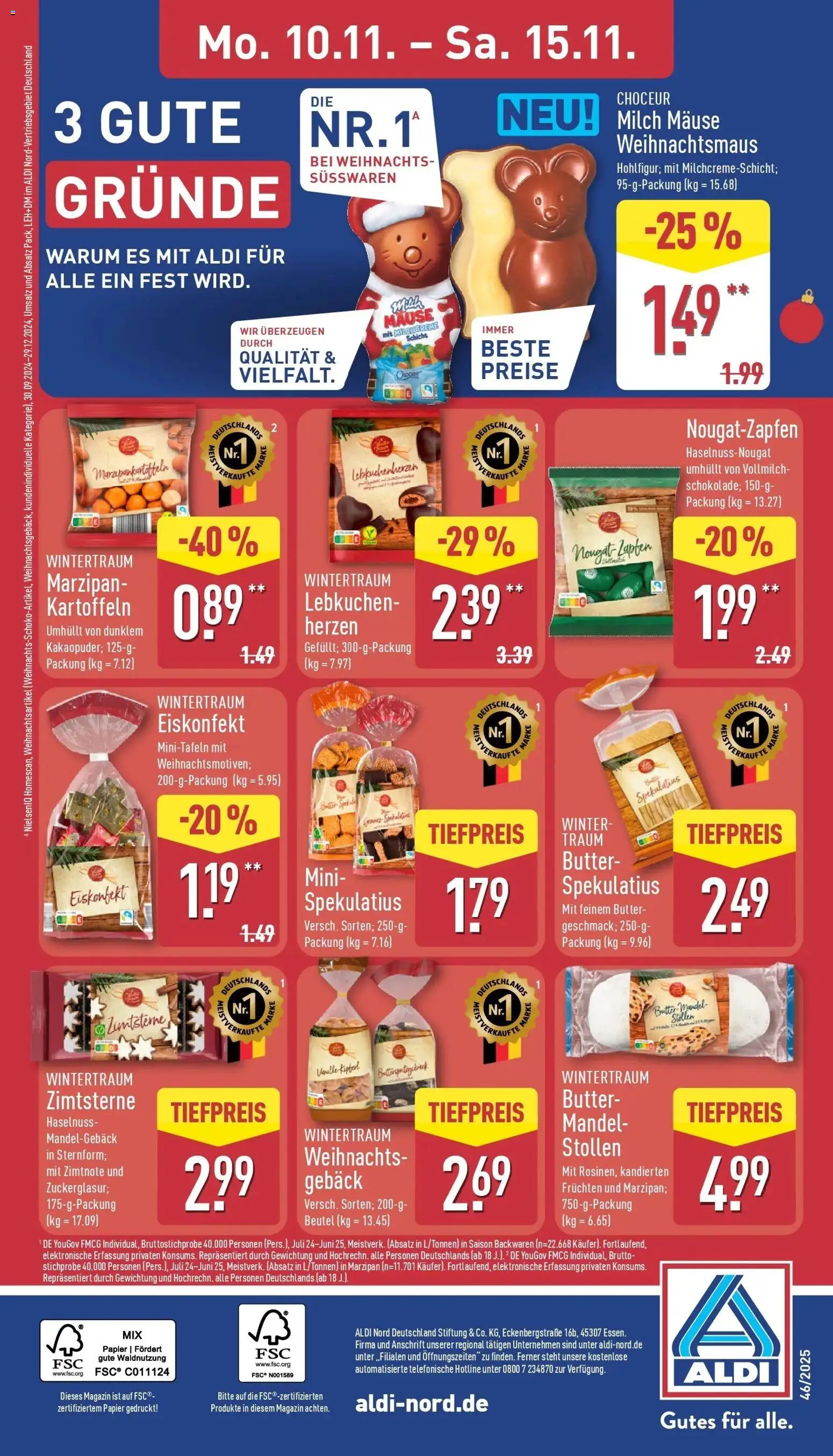 Aldi - ALDI Nord: Wochenangebote – gültig ab 09.11.2025 | Seite: 4 | Produkte: Milch, Butter, Kartoffeln
