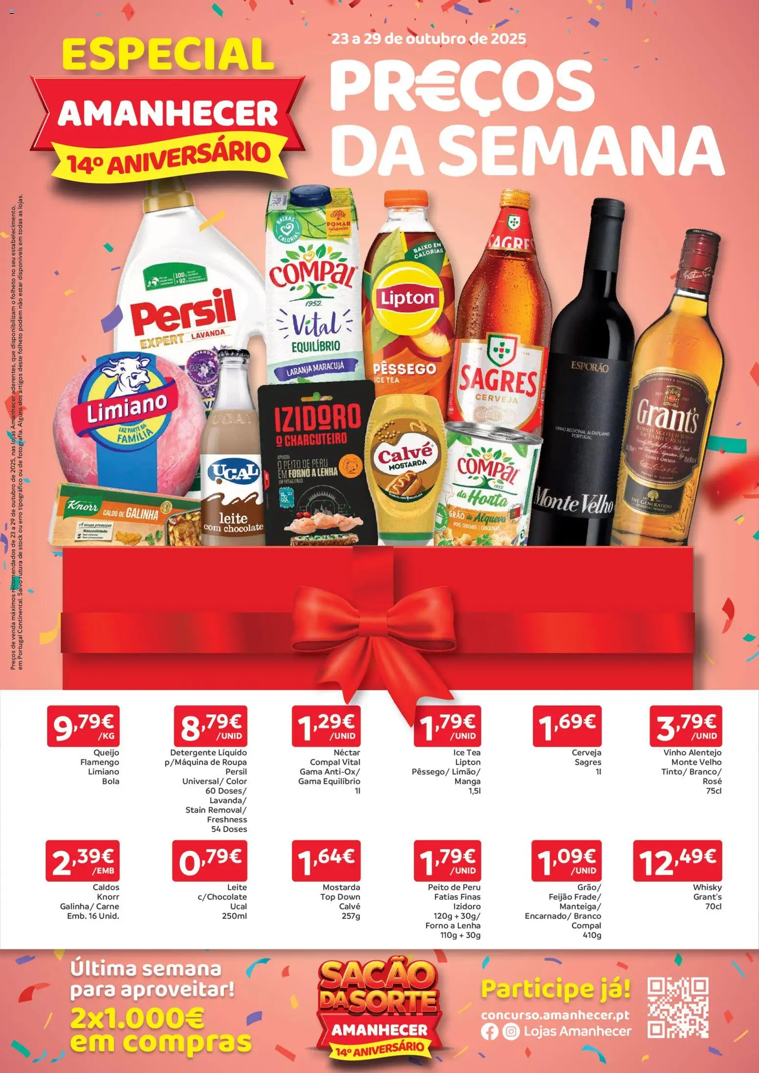 Amanhecer folheto │ válido de 23.10.2025 | Página: 1 | Produtos: Top, Detergente, Leite, Queijo