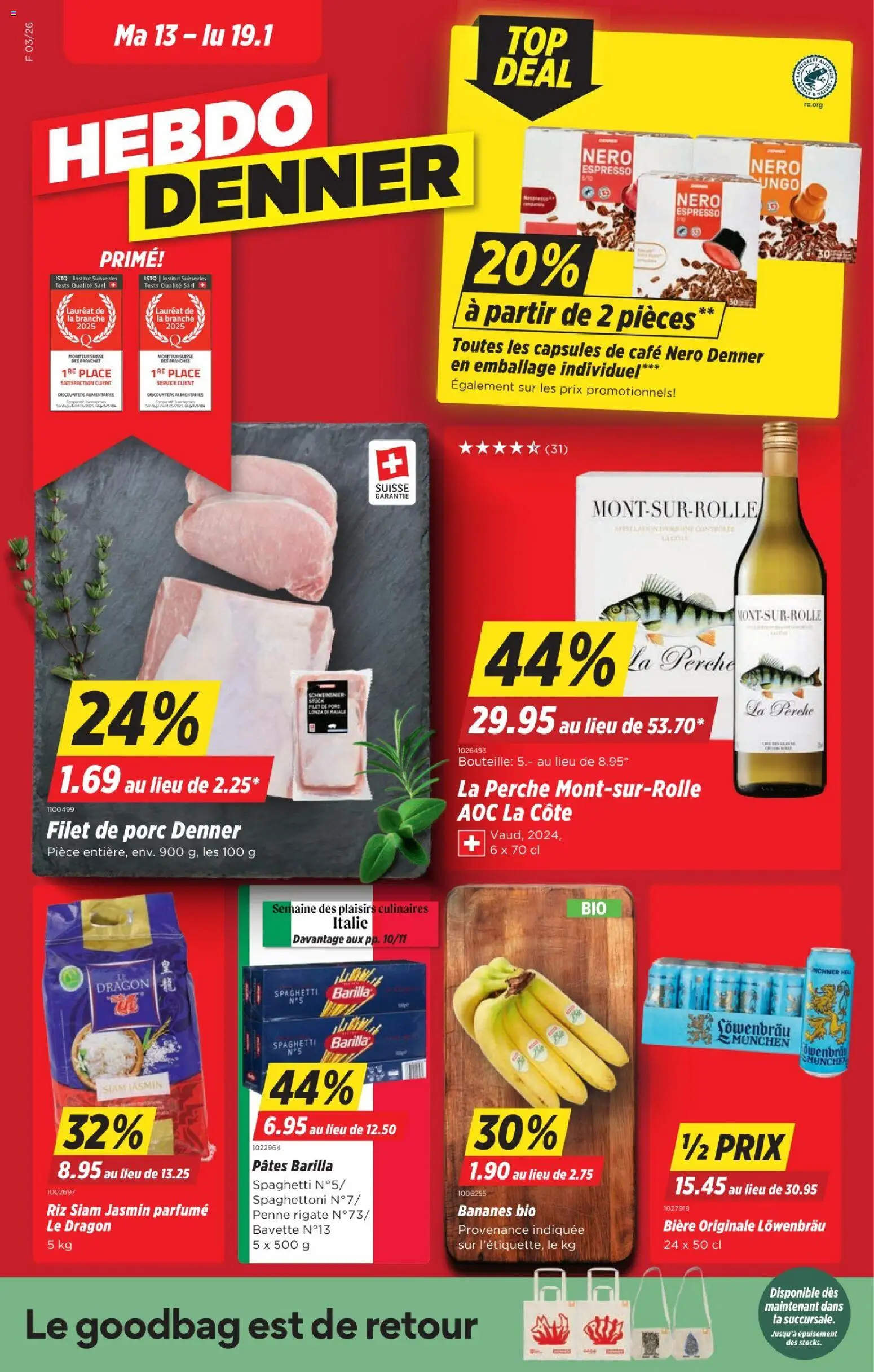 Denner Aktionen FR – gültig ab 13.01.2026 | Seite: 1 | Produkte: Barilla, Pasta