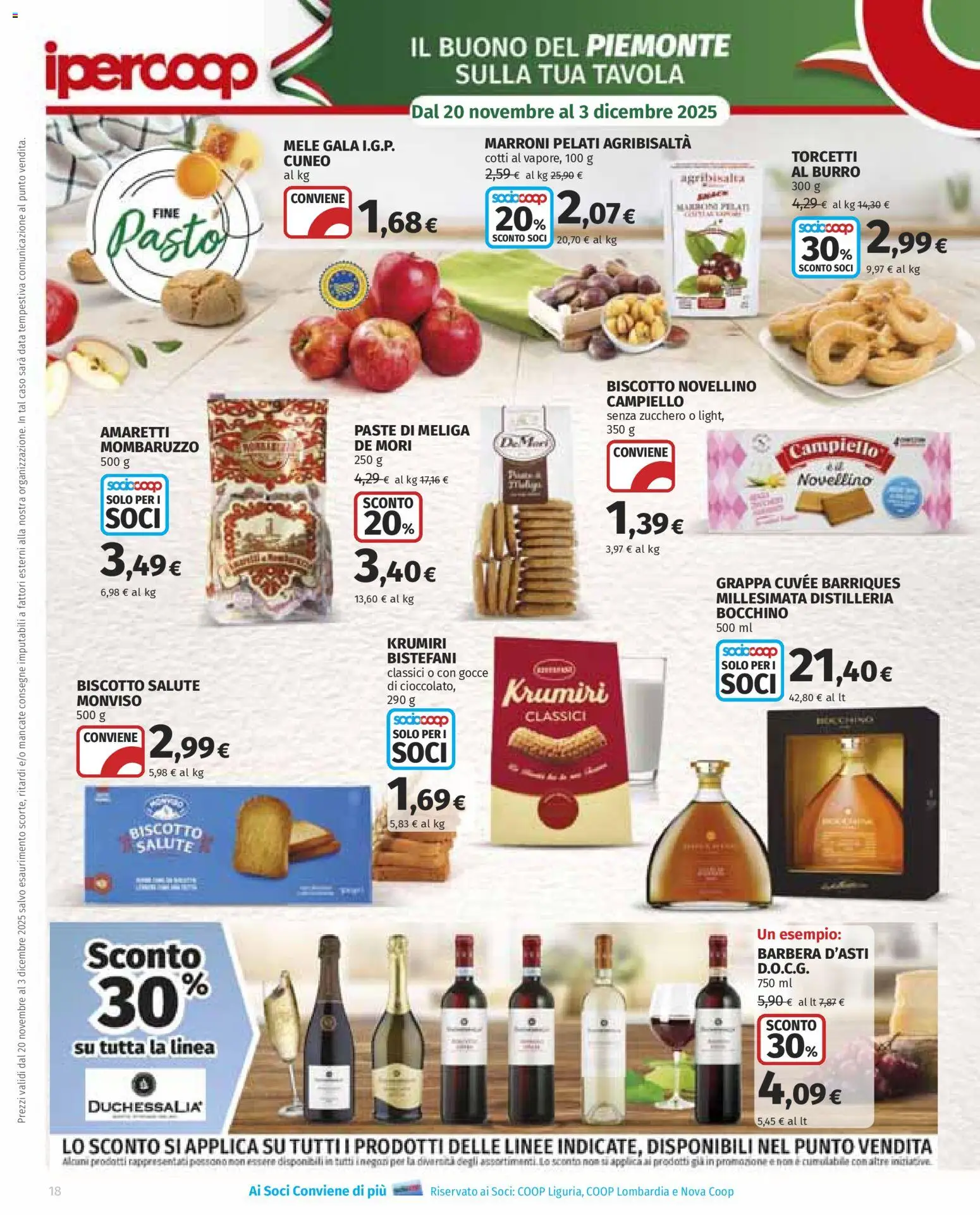 Volantino Ipercoop del 20.11.2025 | Pagina: 18 | Prodotti: Mele, Zucchero, Burro, Data