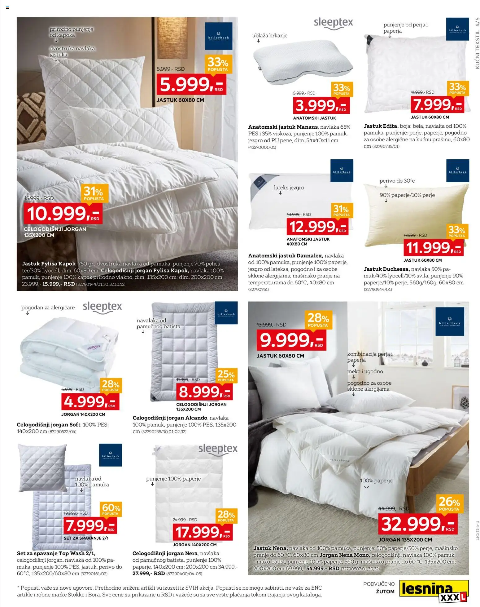 Lesnina XXXL katalog - važi od 27.10.2025 | Strana: 5 | Proizvode: Jastuk, Jorgan