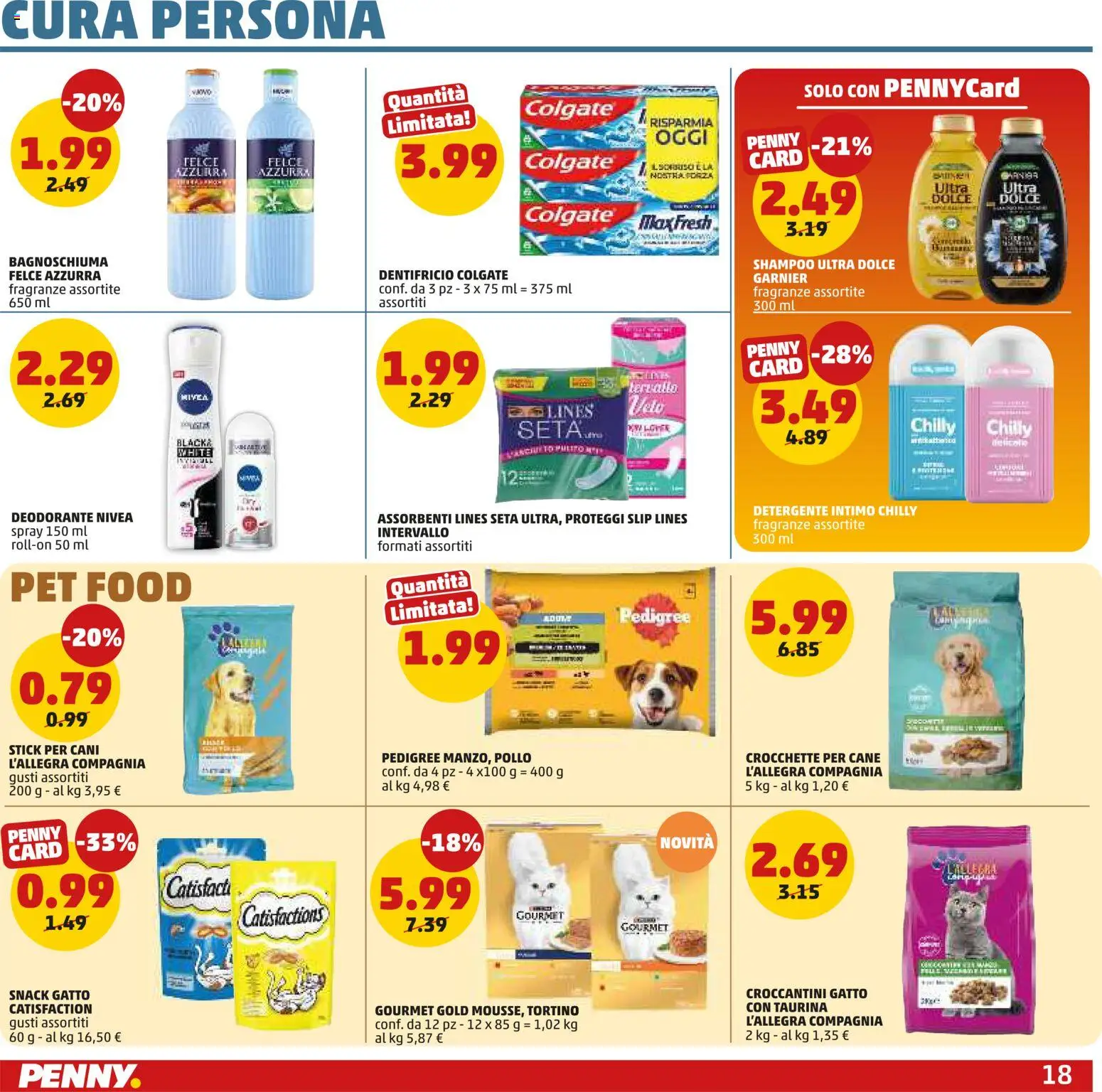 Volantino PENNY del 12.03.2026 | Pagina: 18 | Prodotti: Dentifricio, Pollo, Proteggi slip, Crocchette