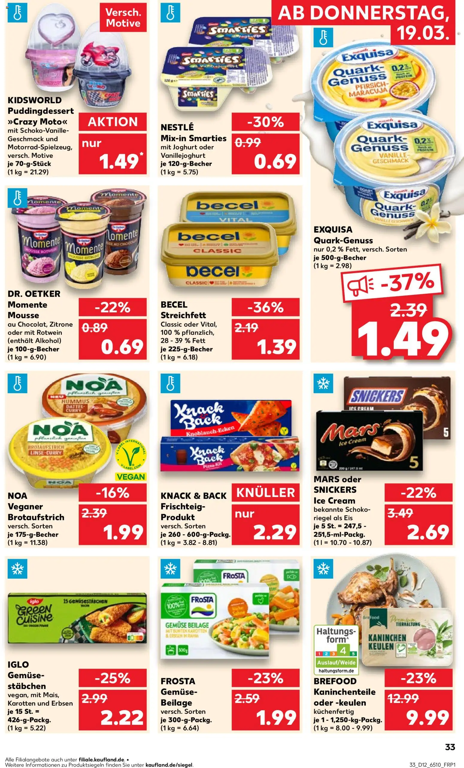 Kaufland Prospekt Köln	 – gültig ab 19.03.2026 | Seite: 33 | Produkte: Iglo, Frosta, Gemüse, Eis