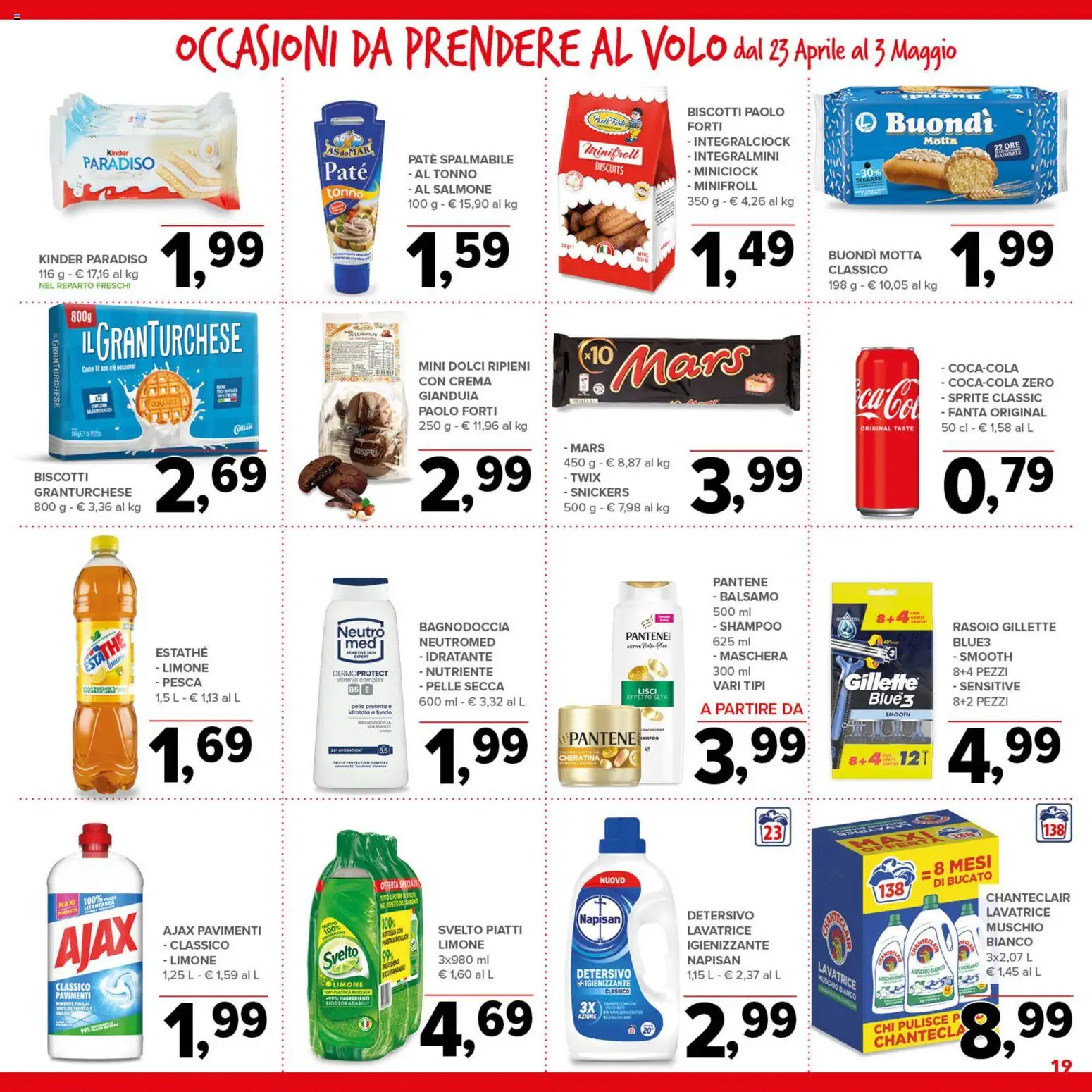 Volantino Todis del 23.04.2026 | Pagina: 19 | Prodotti: Crema, Paté, Pesca, Lavatrice