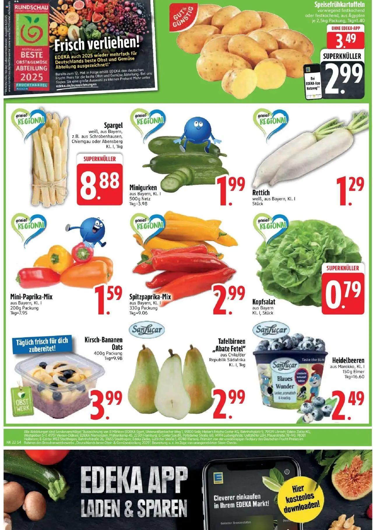Edeka prospekt Bodenwöhr	 - gültig ab dem 25.05.2025 | Seite: 6 | Produkte: Spargel, Heidelbeeren, Gemüse, Obst