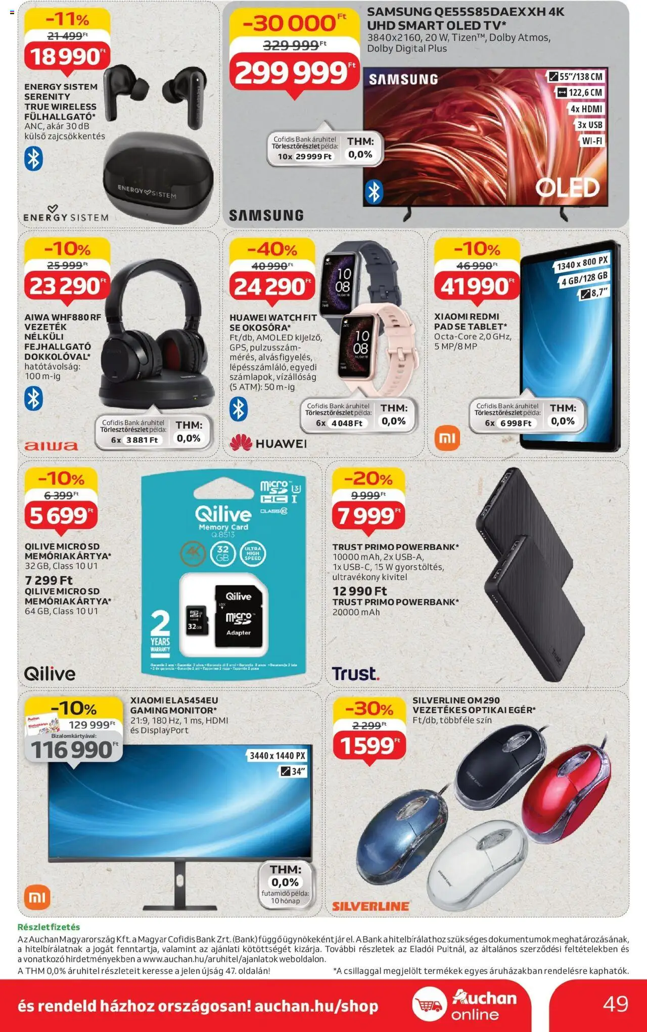 Auchan akciós ujság - amely érvényes a következő dátumtól: 07.08.2025 | Oldal: 49 | Termékek: Fülhallgató, Fejhallgató, USB, Xiaomi