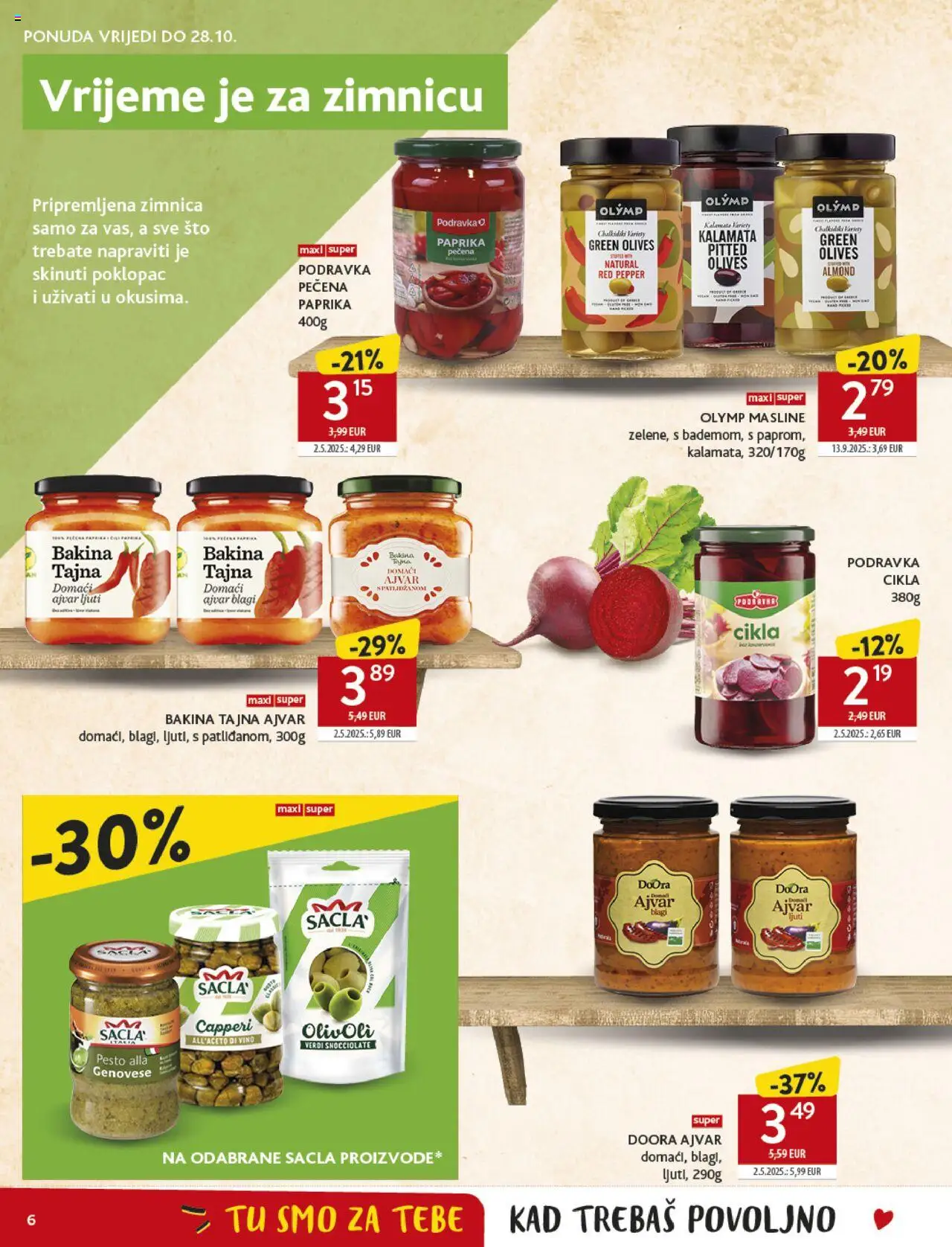 Konzum katalog | vrijedi od 15.10.2025 | Stranica: 6 | Proizvodi: Podravka, Masline, Paprika, Cikla