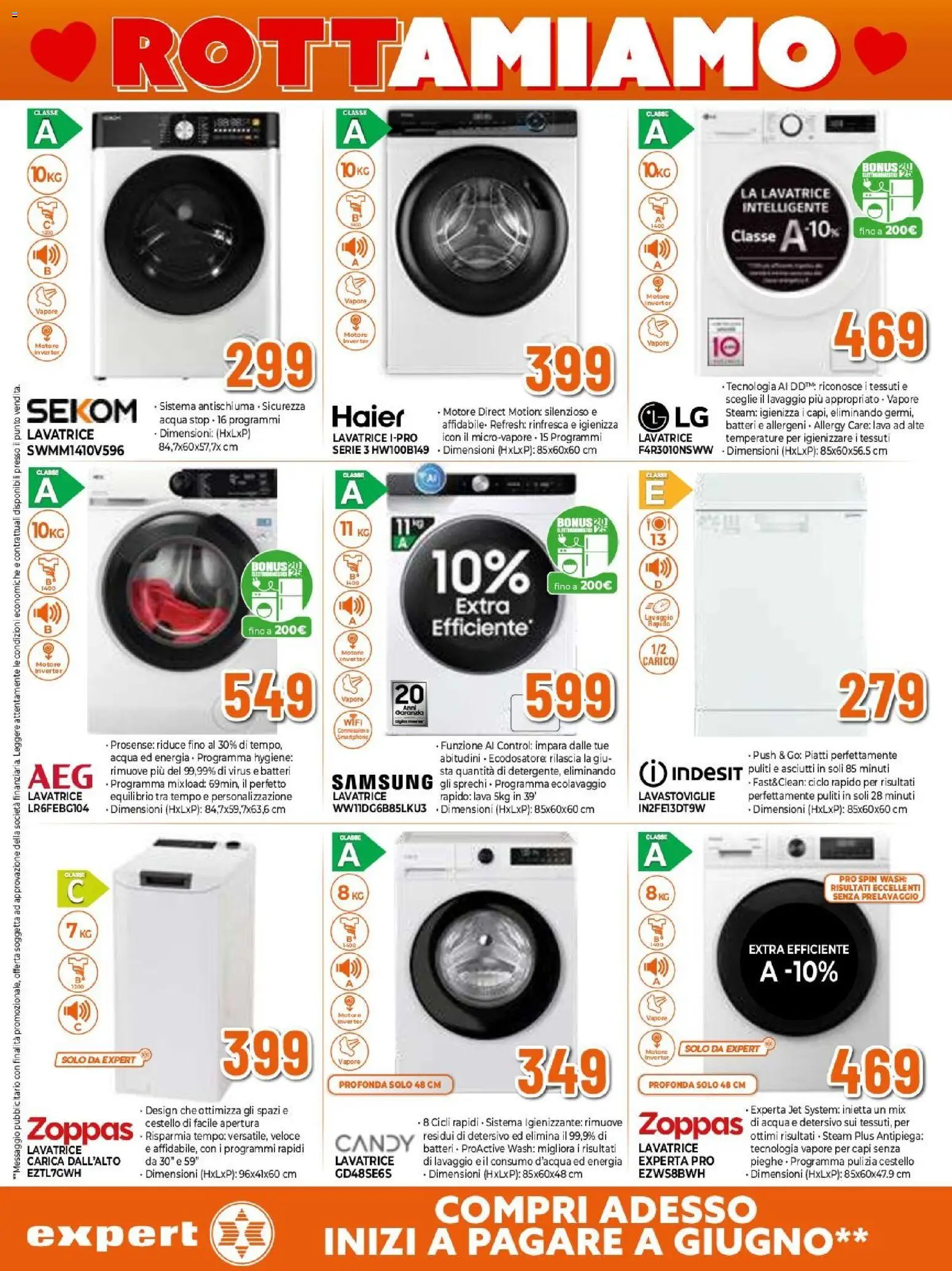 Volantino Expert del 29.01.2026 | Pagina: 2 | Prodotti: Acqua, Lavatrice, Lavastoviglie, Samsung