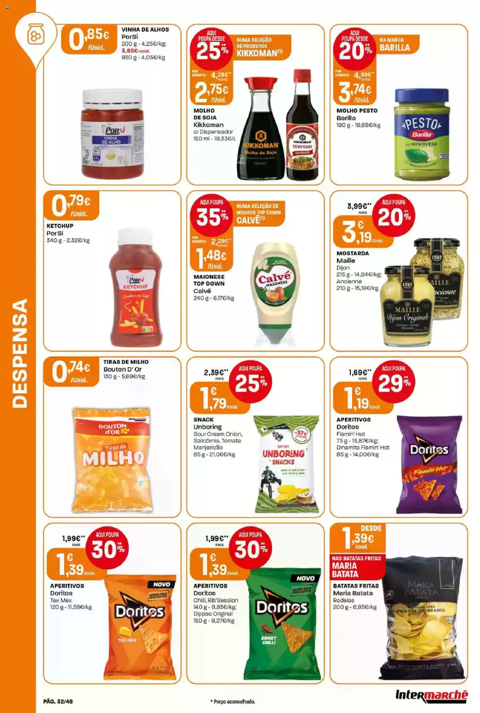Intermarché folheto │ válido de 19.02.2026 | Página: 32 | Produtos: Soja, Maionese, Tomate, Ketchup