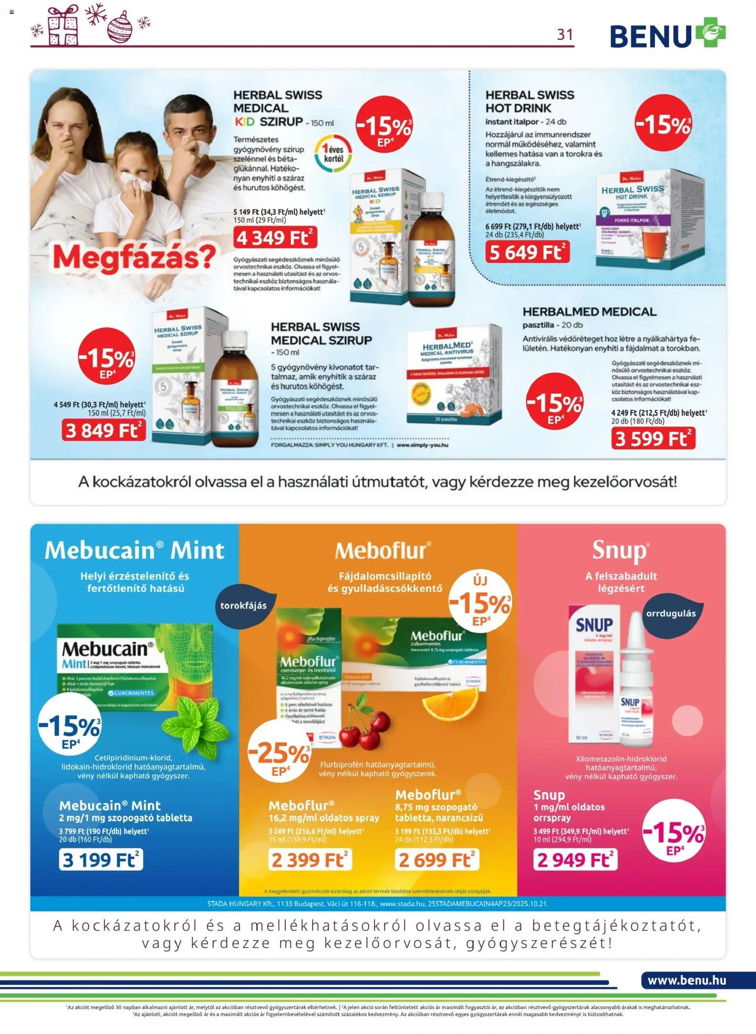 BENU Gyógyszertárak akciós ujság - amely érvényes a következő dátumtól: 01.12.2025 | Oldal: 31
