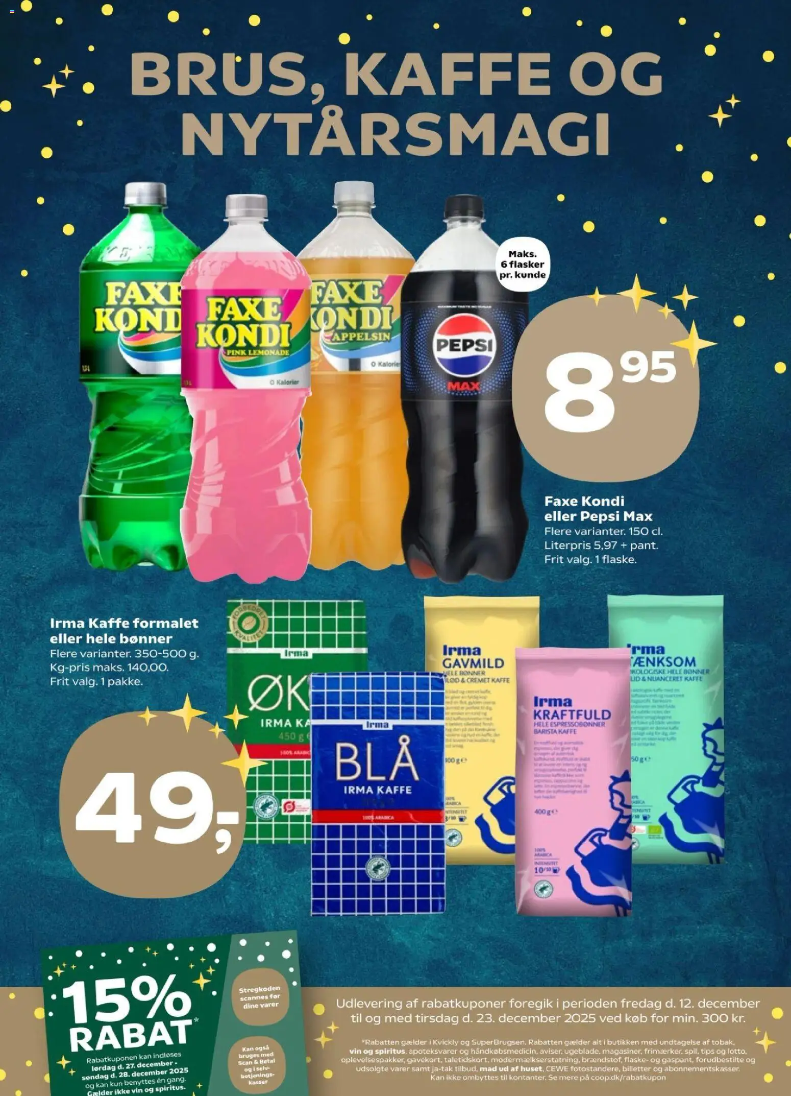 Kvickly tilbudsavis – gyldig fra 26.12.2025 | Side: 3 | Produkter: Kaffe, Vin, Pepsi, Pepsi Max