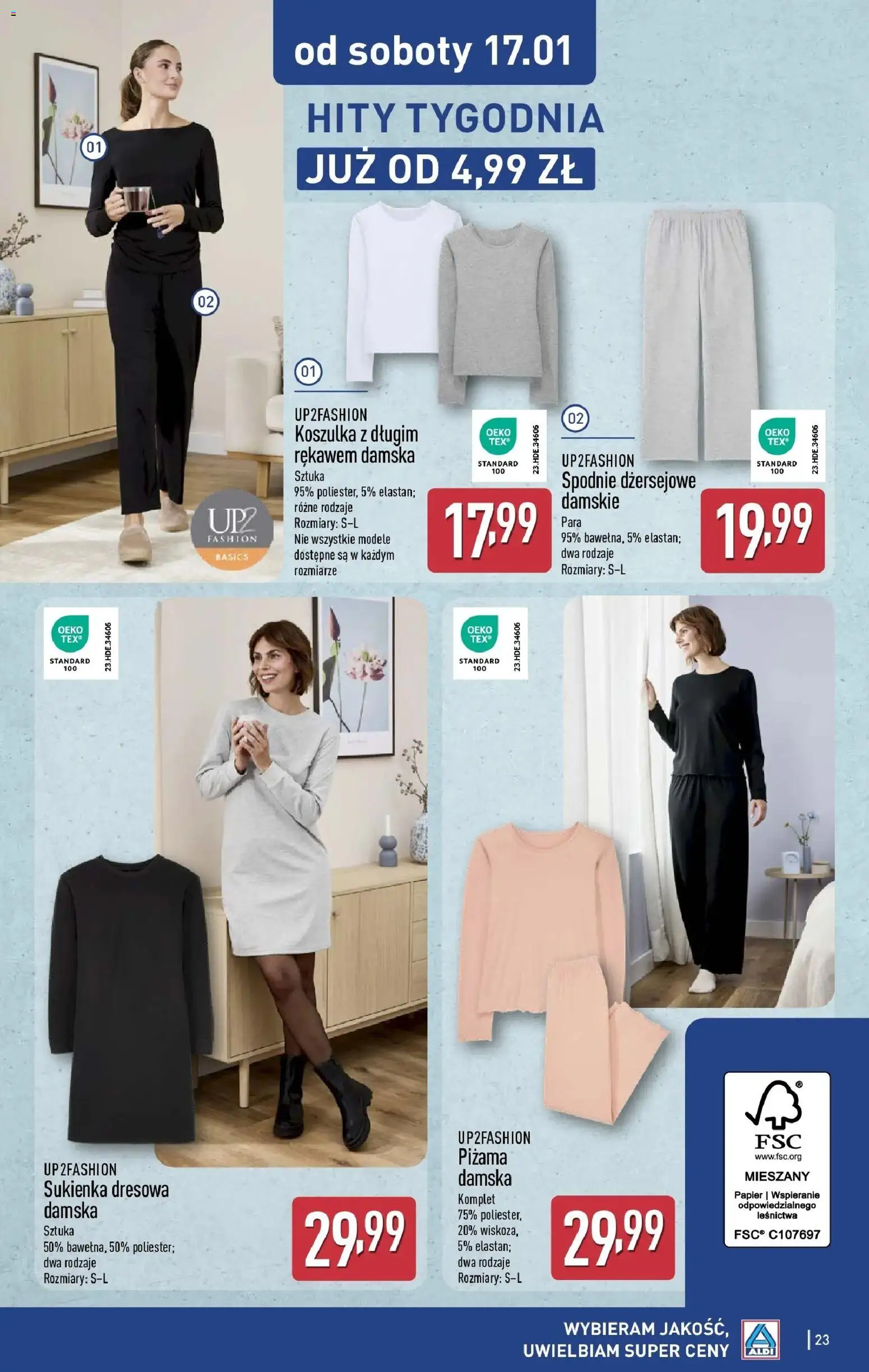Aldi Gazetka od 12.01.2026 | Strona: 23 | Produkty: Spodnie, Piżama, Sukienka